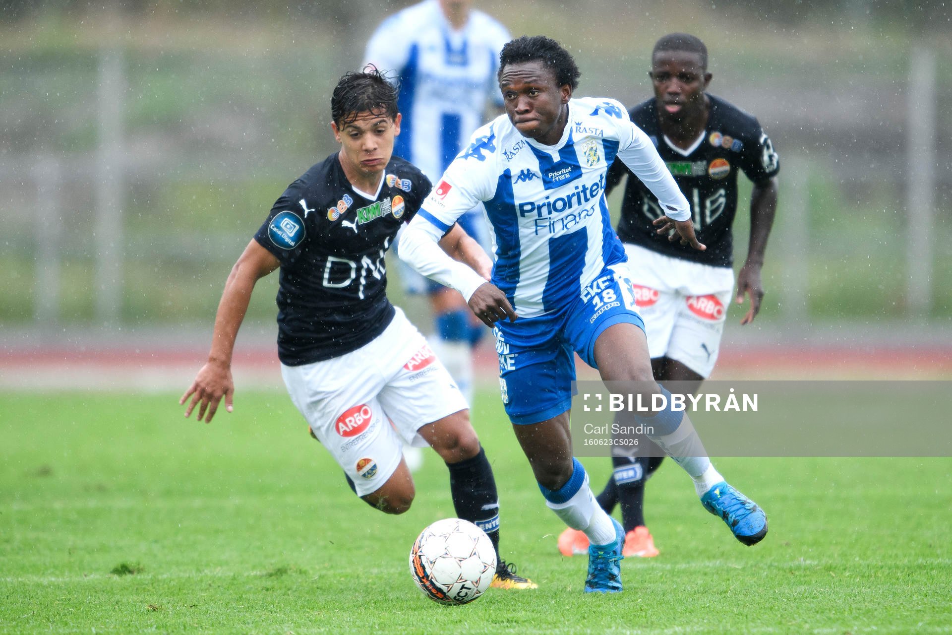IFK Göteborgs Lawson Sabah under träningsmatchen i fotboll mellan IFK Göteborg och Strömsgodset den 23 juni 2016 i Stenungsund.