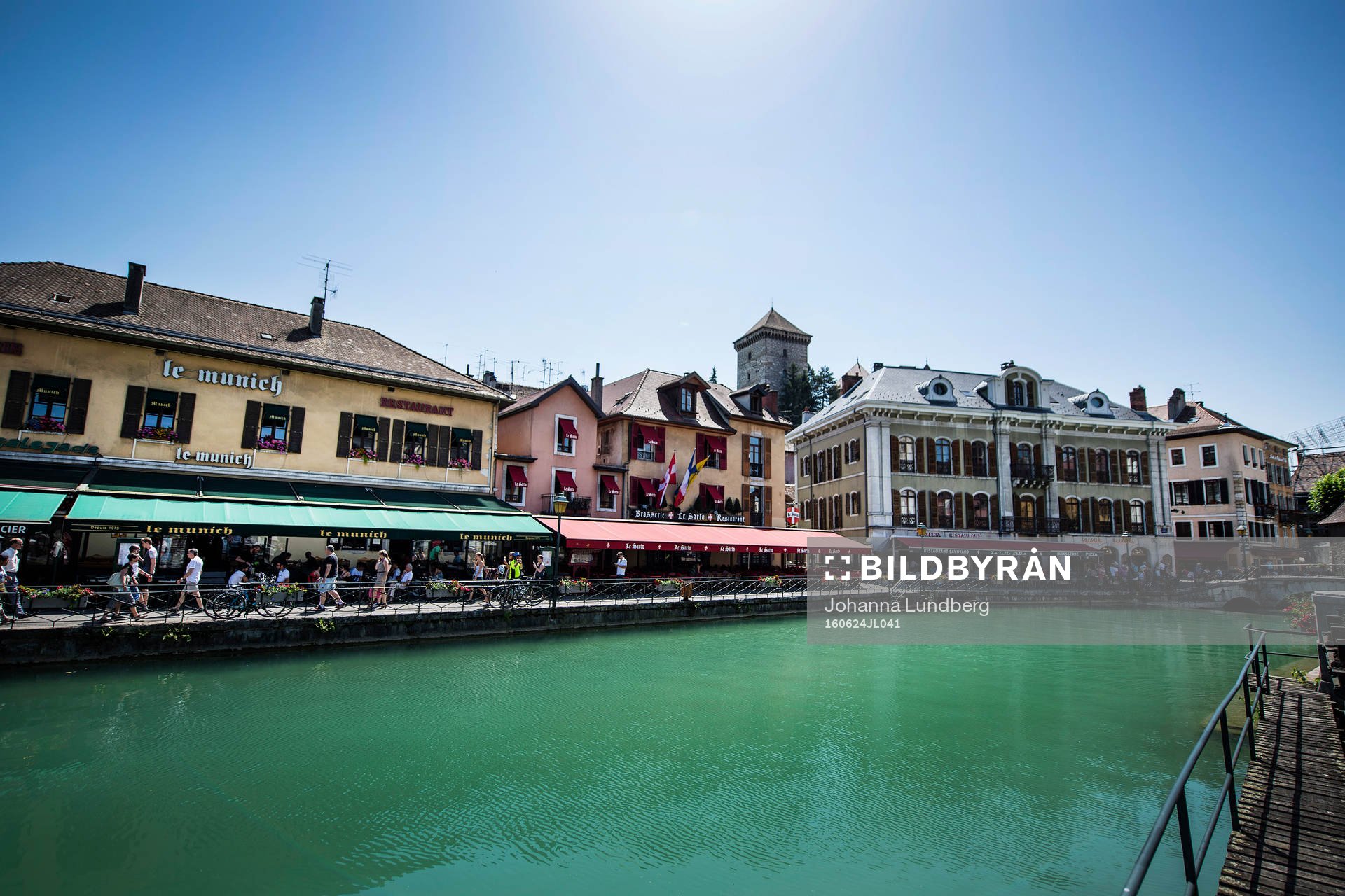 Lake Annecy  där Island har sitt basläger under fotbolls-EM den 24 juni 2016 i Annecy.