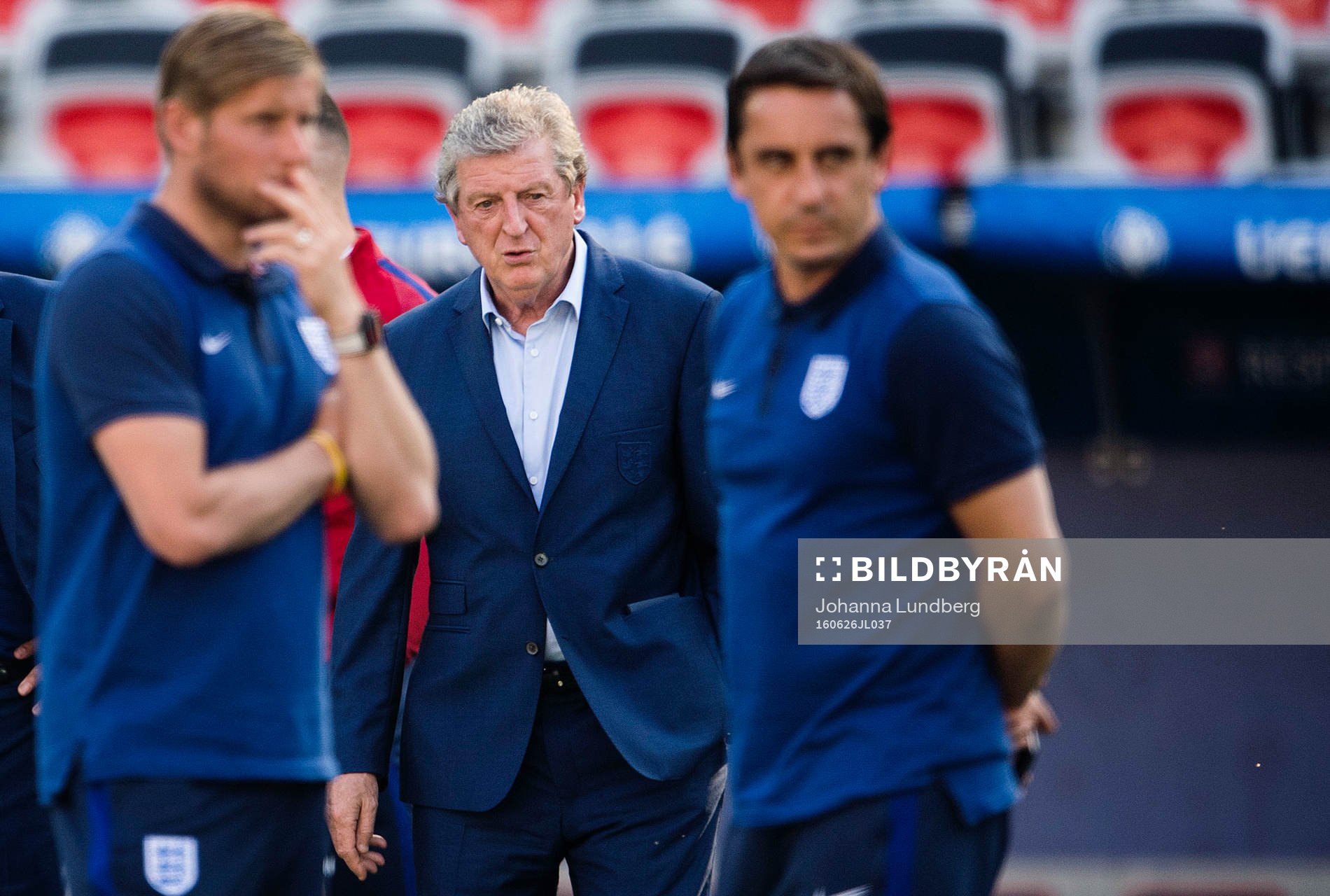 förbundskapten Roy Hodgson  på Englands fotbollslandslags träning under fotbolls-EM den 26 juni 2016 i Nice.