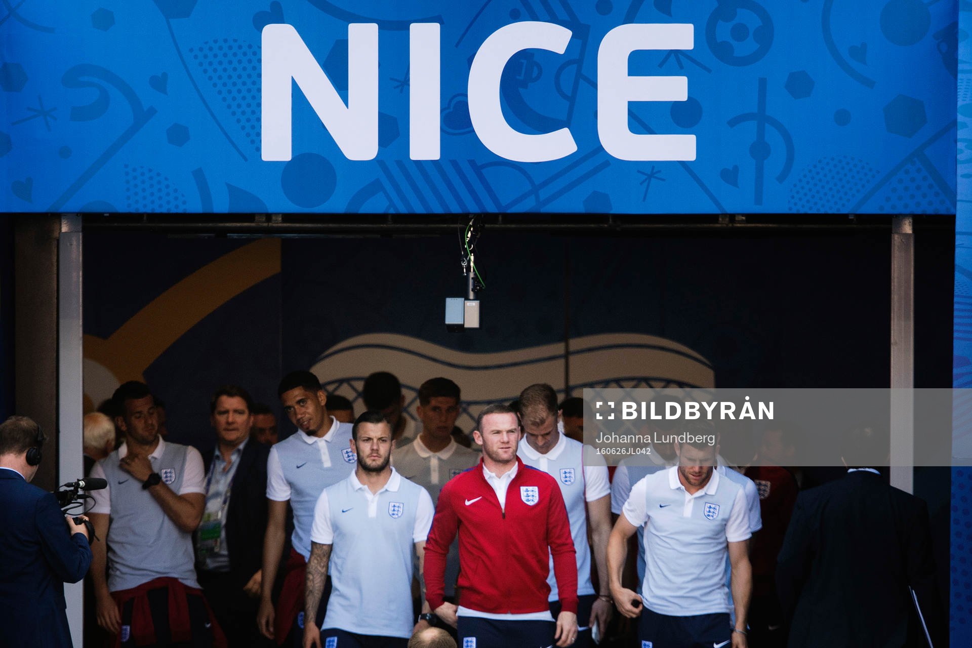 Spelarna med Wayne Rooney längst fram på Englands