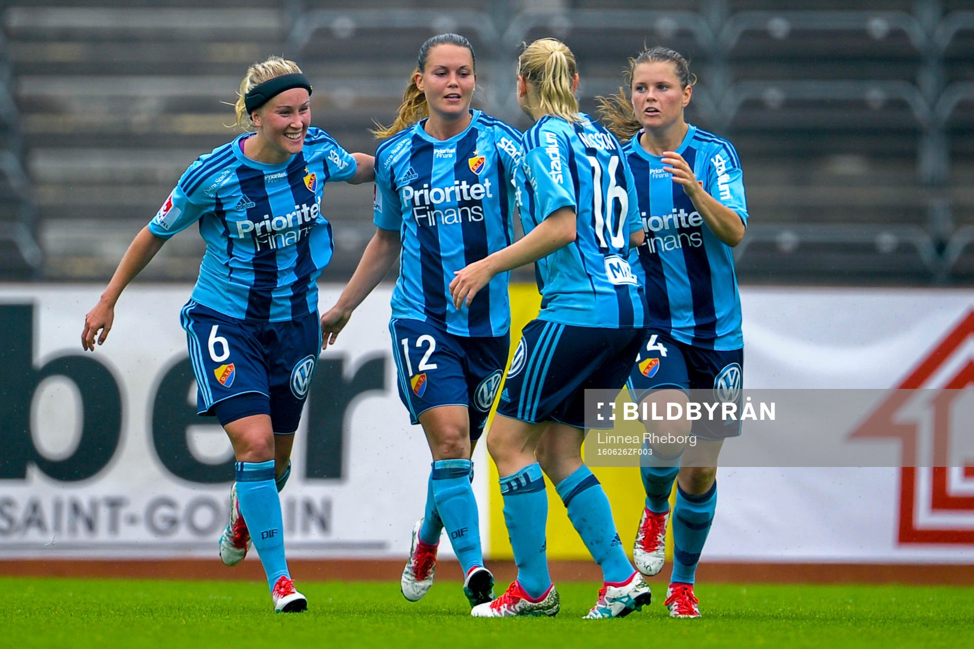 Djurgårdens Annika Kukkonen, Emilia Appelqvist, Sofia