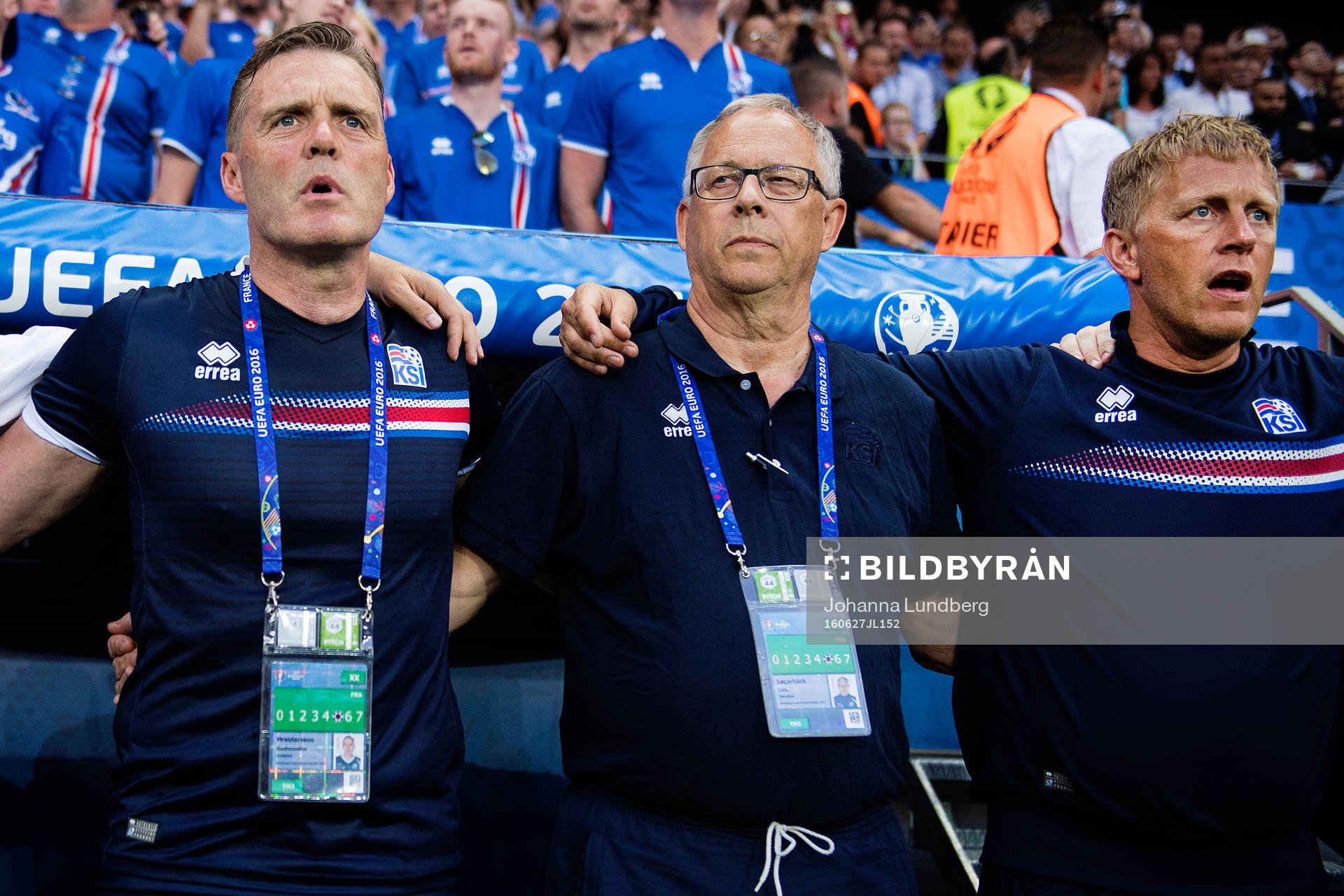 Islands förbundskaptener Lars Lagerbäck (m) och  Heimir