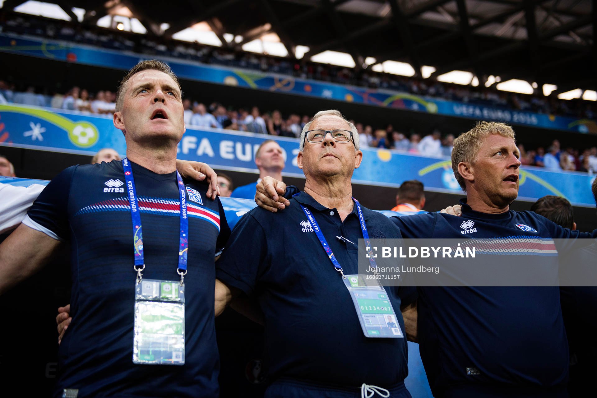 Islands förbundskaptener Lars Lagerbäck (m) och  Heimir