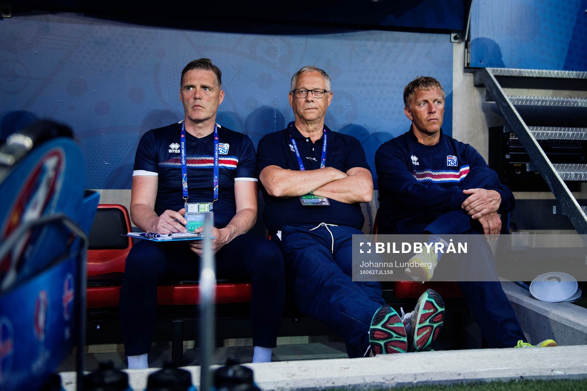Islands förbundskaptener  Lars Lagerbäck och Heimir
