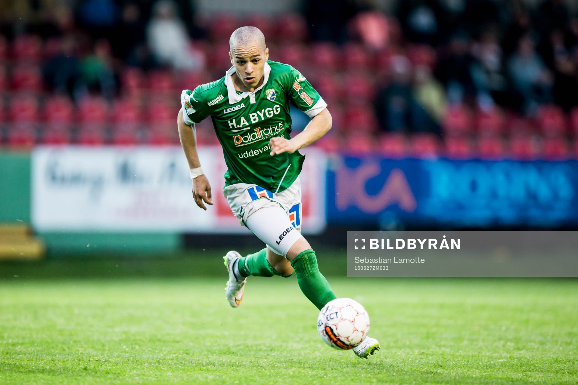 Ljungskiles Ahmed El-Amrani under fotbollsmatchen i Superettan mellan Ljungskile och Varberg den 27 juni 2016 i Ljungskile.