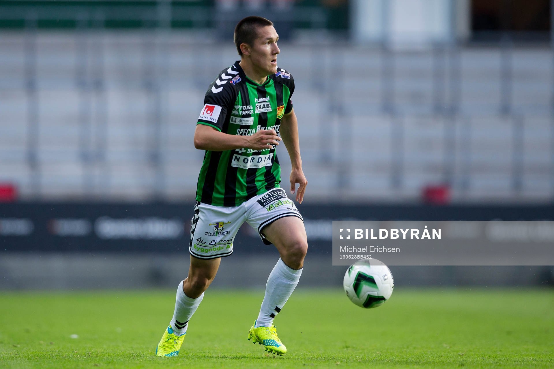 GAIS Johan Ramhorn under fotbollsmatchen i Superettan mellan GAIS och Degerfors den 28 juni 2016 i Göteborg.