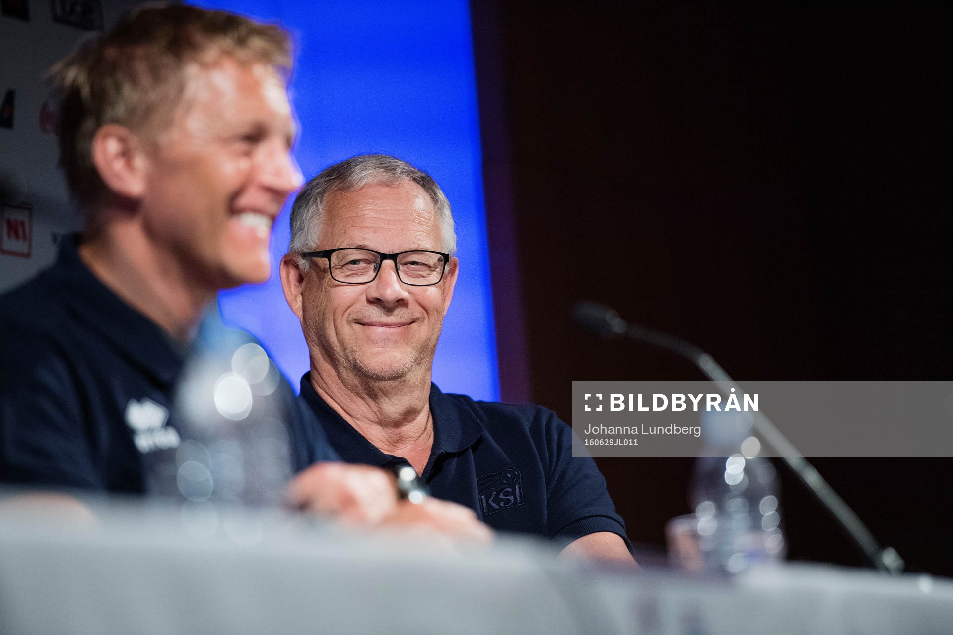 Islands förbundskaptener Heimir Hallgrimsson och Lars