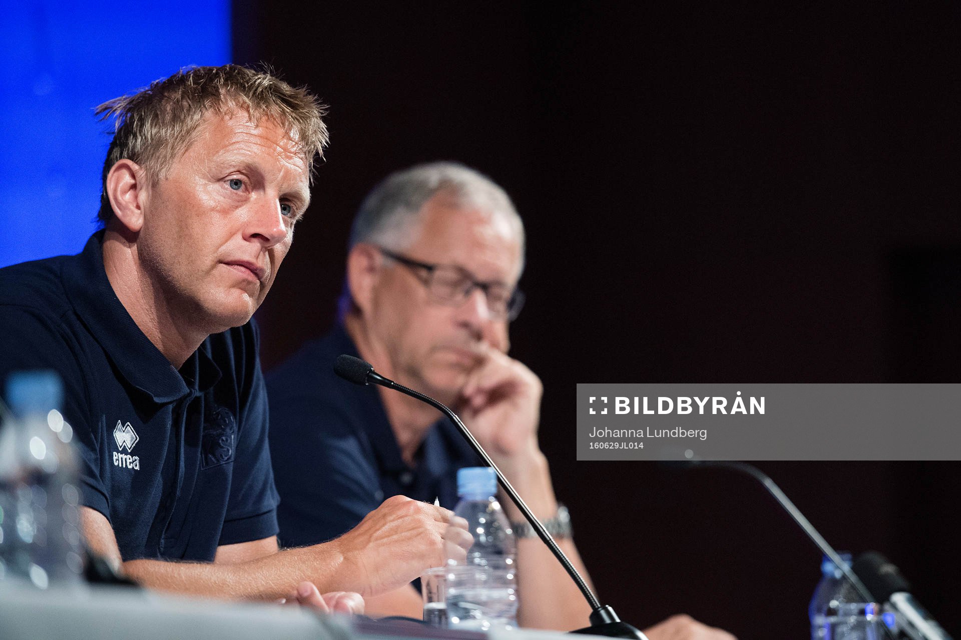 Islands förbundskaptener Heimir Hallgrimsson och Lars