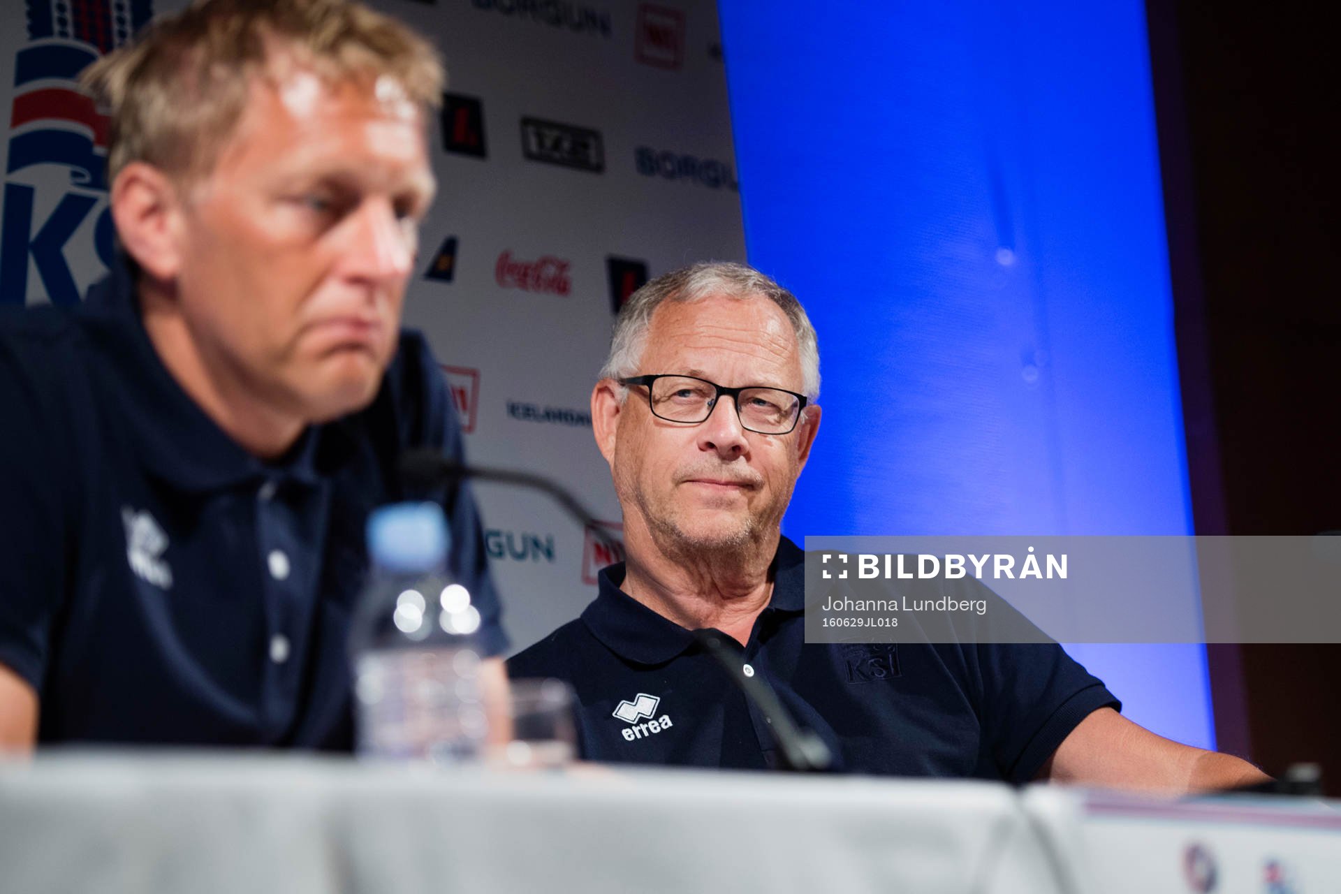 Islands förbundskaptener Heimir Hallgrimsson och Lars