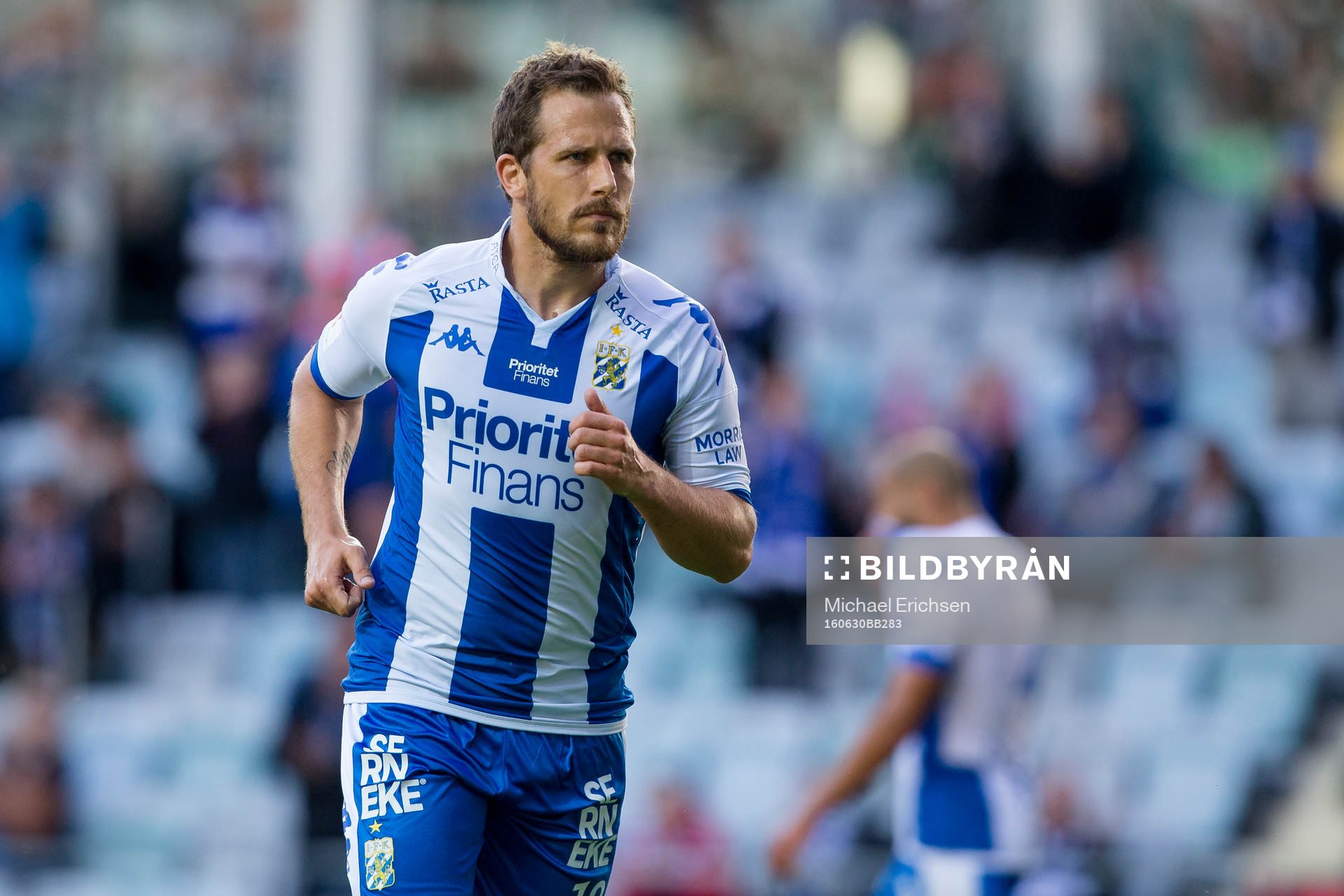 IFK Göteborgs Tobias Hysén efter att ha gjort 4-0 under fotbollsmatchen i kvalet till Europa League mellan IFK Göteborg och Llandudno den 30 juni 2016 i Göteborg.