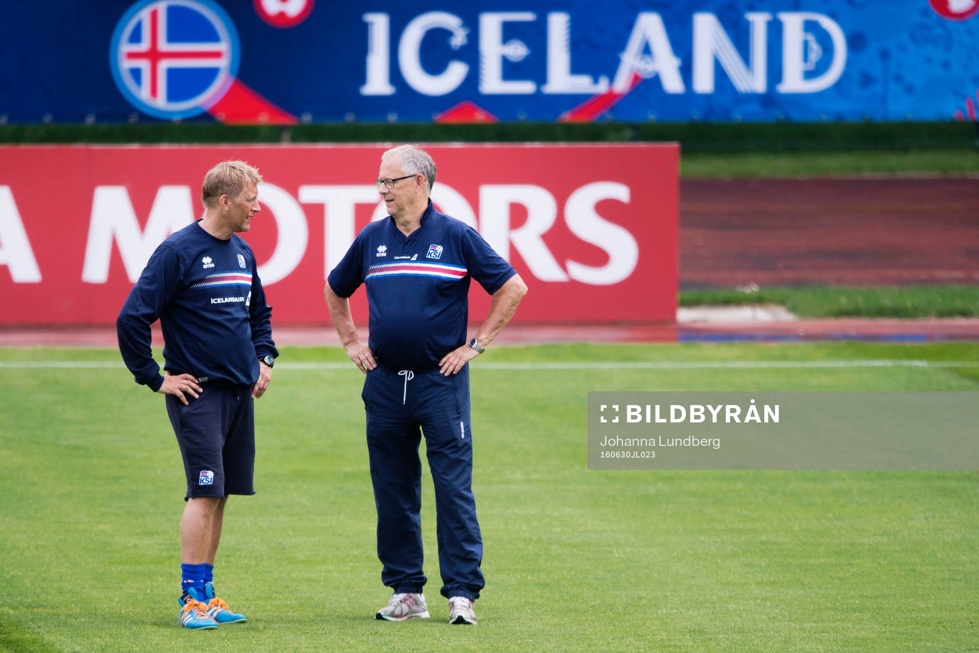 Förbundskaptener Lars Lagerbäck och Heimir Hallgrimsson