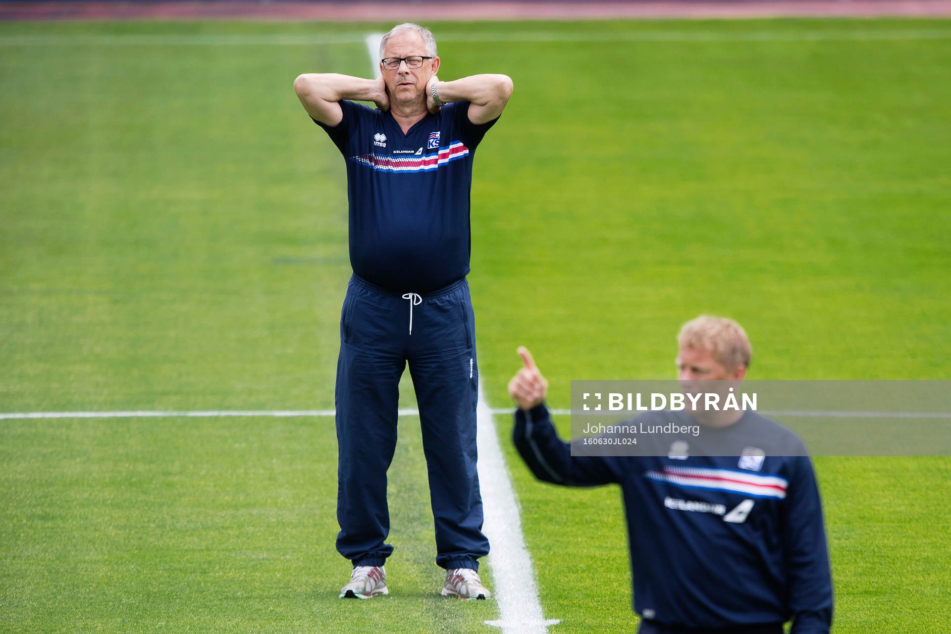 Förbundskaptener Lars Lagerbäck och Heimir Hallgrimsson