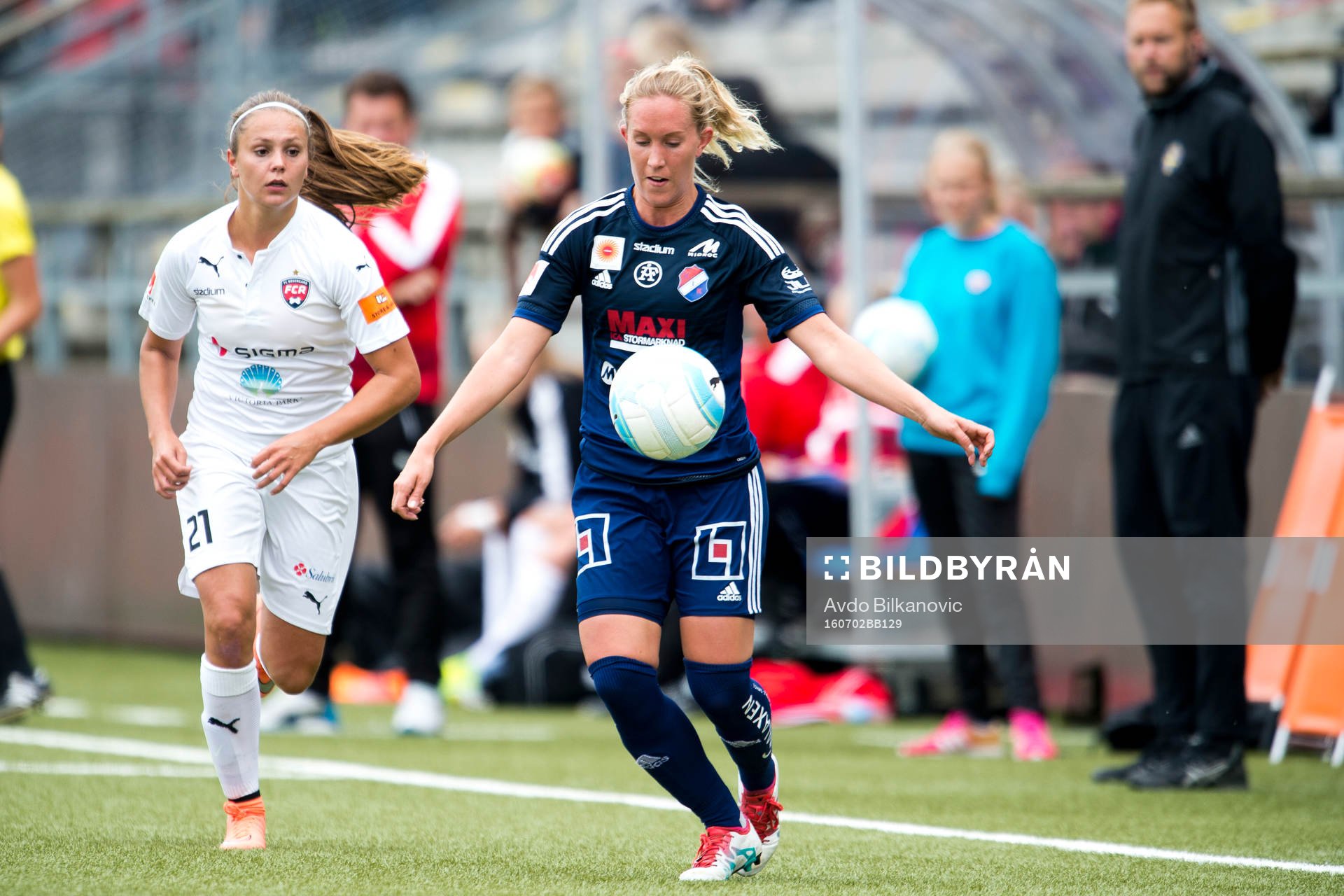 Kvarnsvedens Robyn Decker under fotbollsmatchen i Damallsvenskan mellan Rosengård och Kvarnsveden den 2 juli 2016 i Malmö.