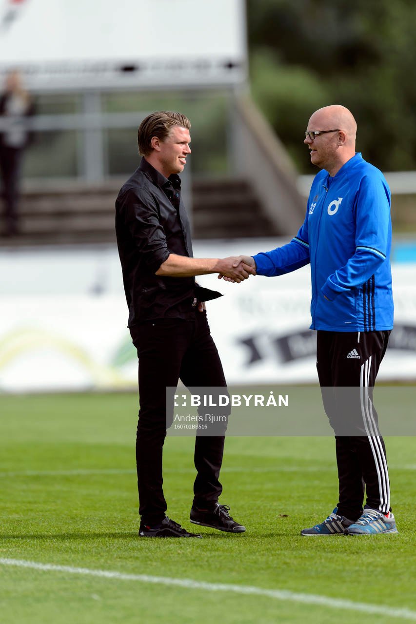 Ängelholms tränare Christian Järdler och Degerfors