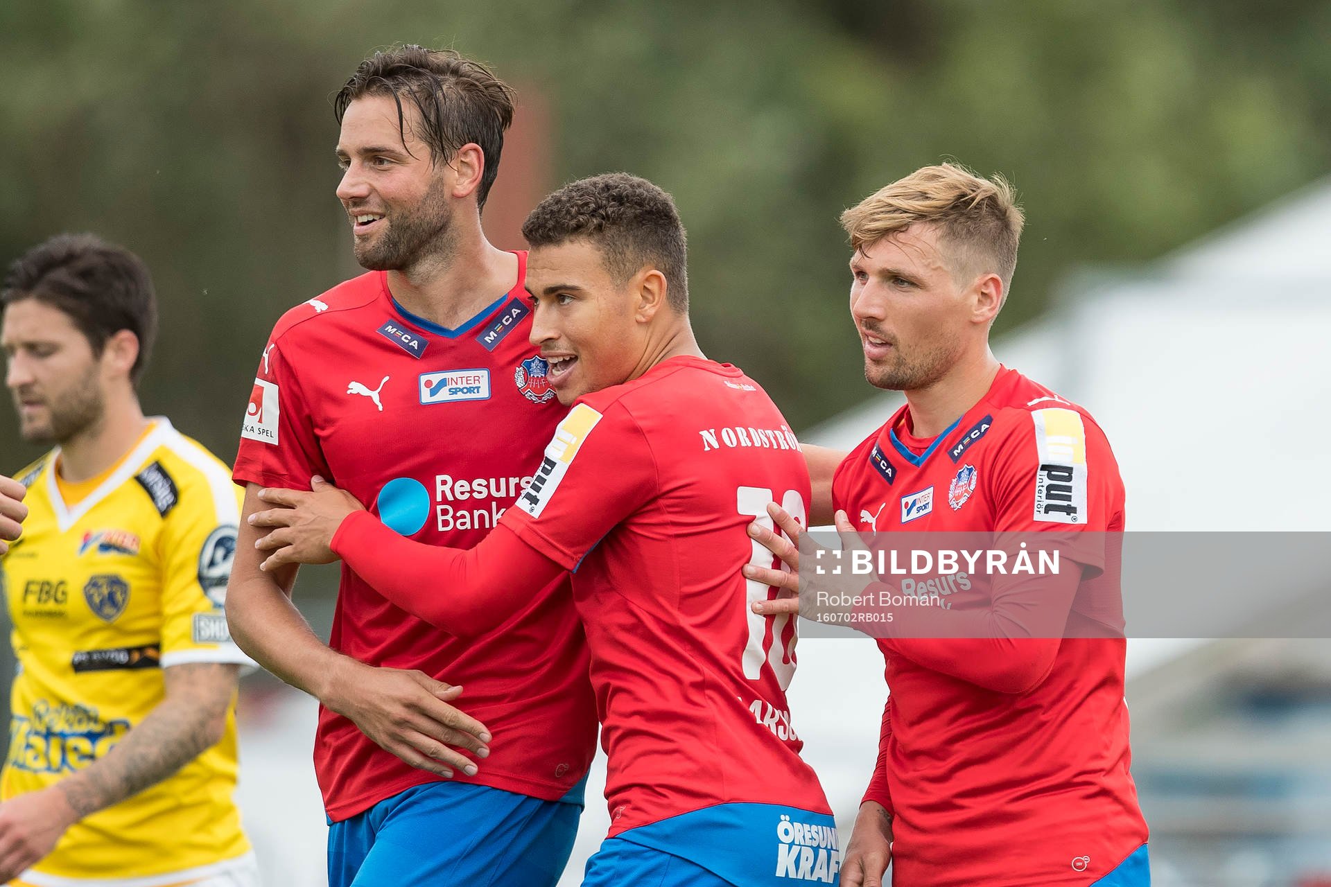 Helsingborgs Mikael Dahlberg och Jordan Larsson och Martin