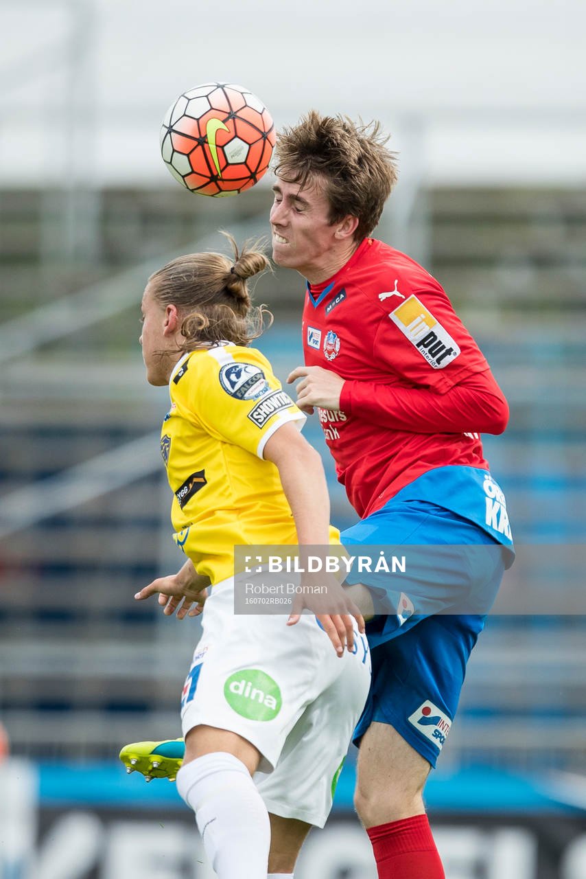 Falkenbergs Jesper Karlsson och Helsingborgs Adam Eriksson