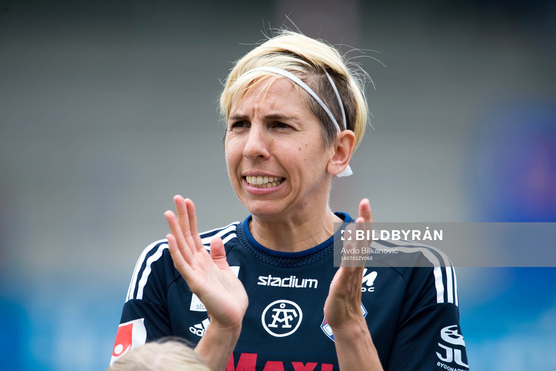 Kvarnsvedens Sarah Elnicky under fotbollsmatchen i Damallsvenskan mellan Rosengård och Kvarnsveden den 2 juli 2016 i Malmö.
