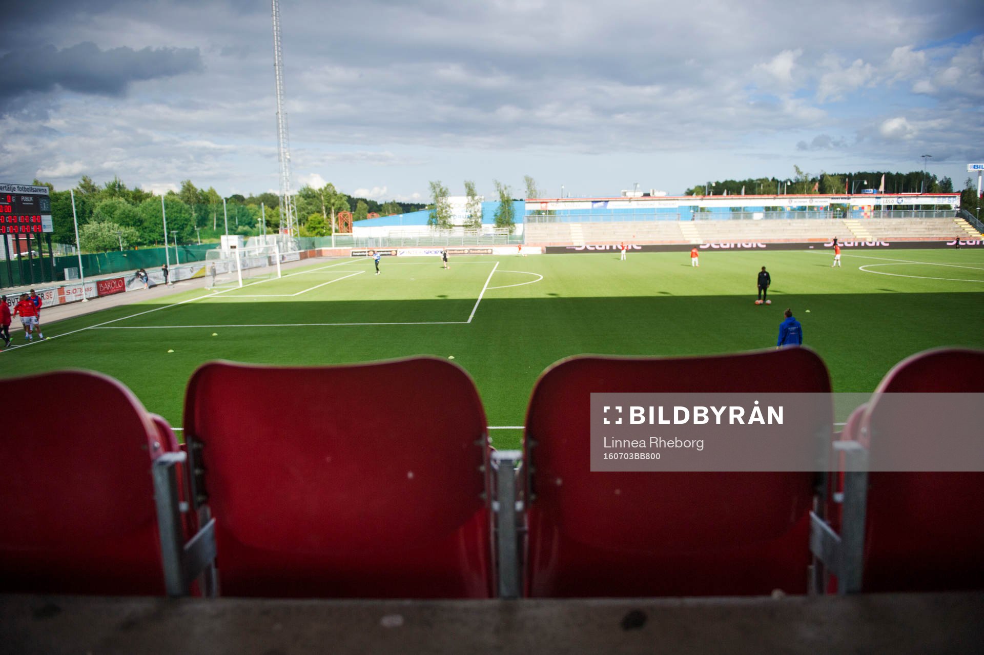 Interiör av Södertälje Fotbollsarena