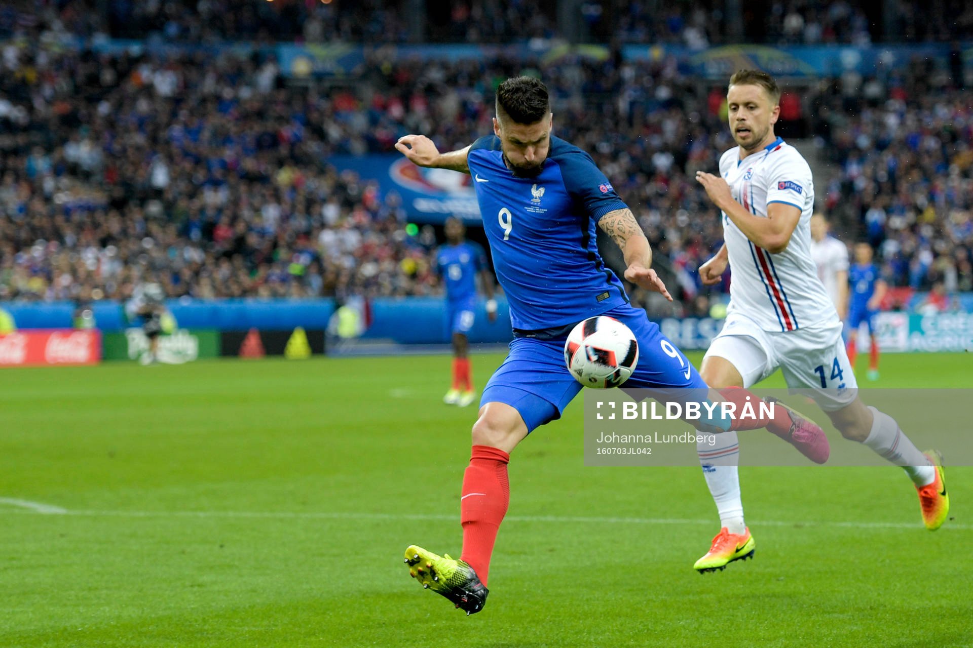 Frankrikes Olivier Giroud gör 1-0