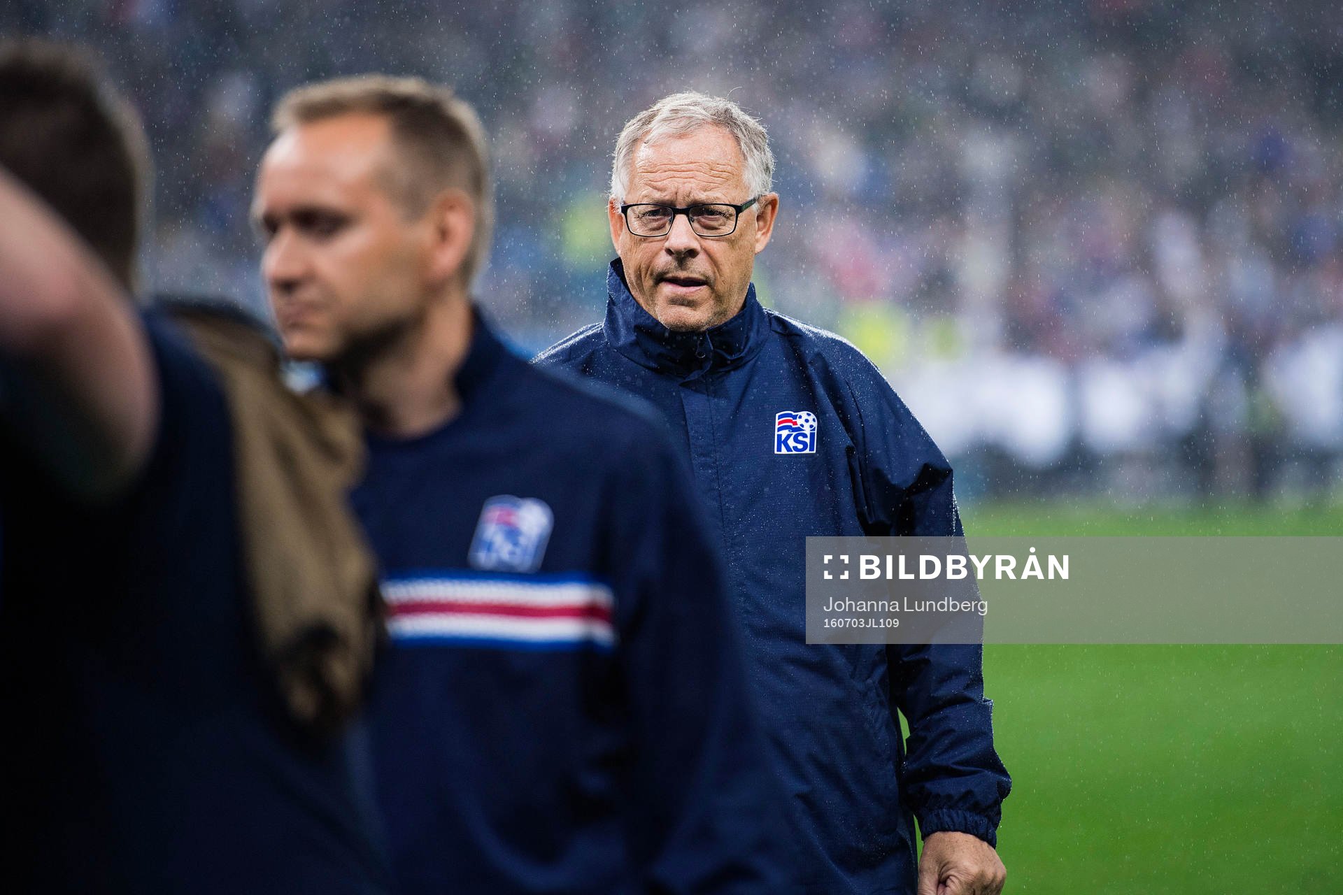 Islands förbundskapten Lars Lagerbäck efter fotbollsmatchen mellan Frankrike och Island under fotbolls-EM den 3 juli 2016 i Saint-Denis.