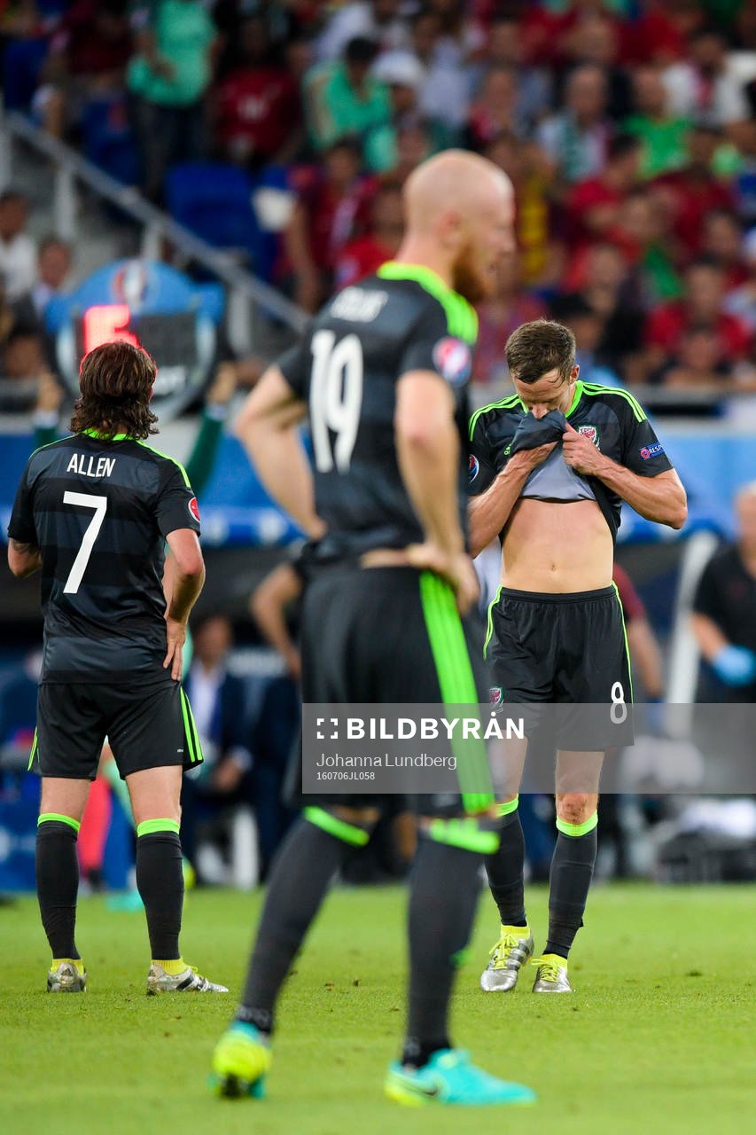 Wales Joe Allen , James Collins och Andy King deppar