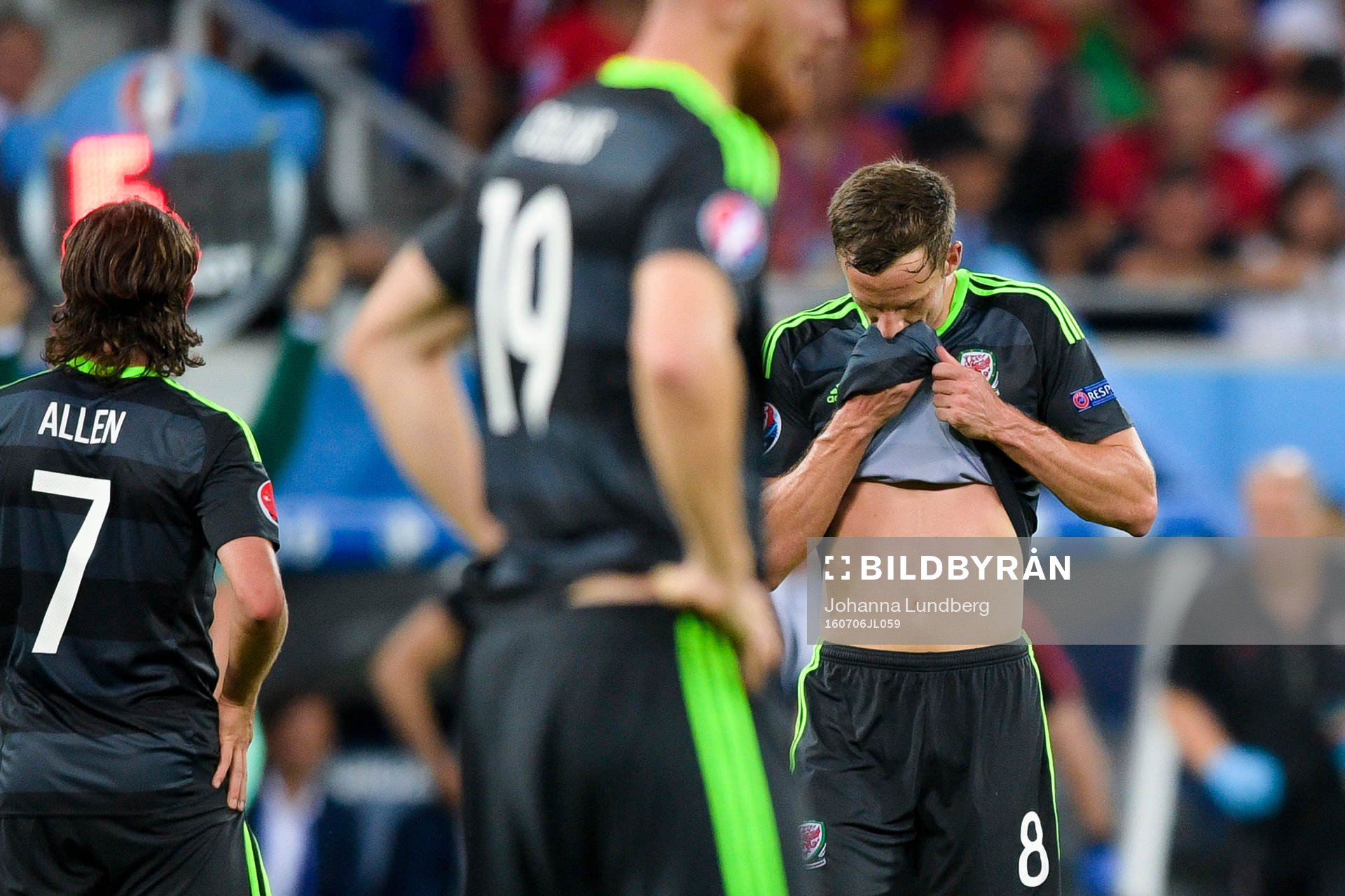 Wales Joe Allen , James Collins och Andy King deppar