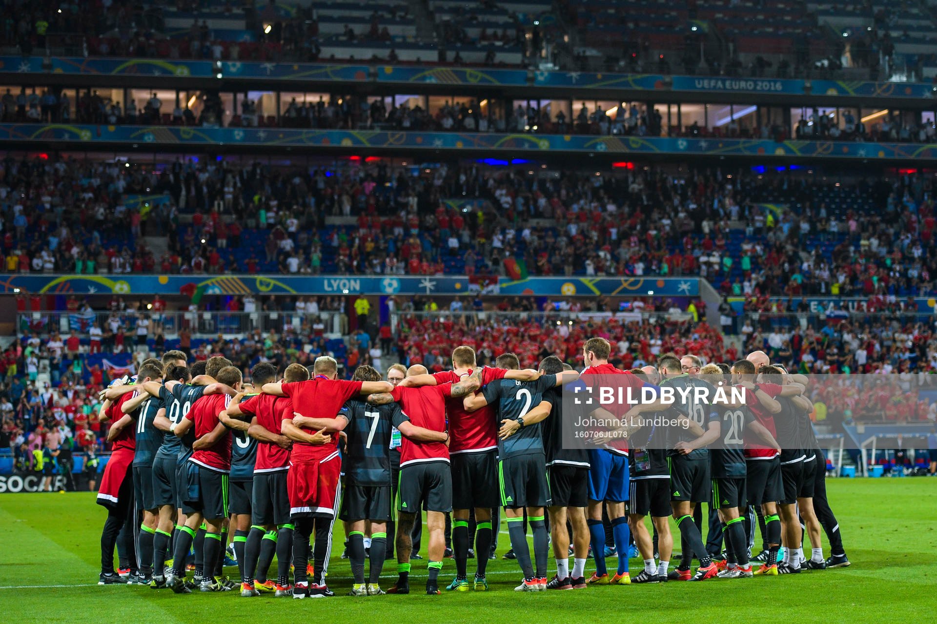 Wales spelare samlas