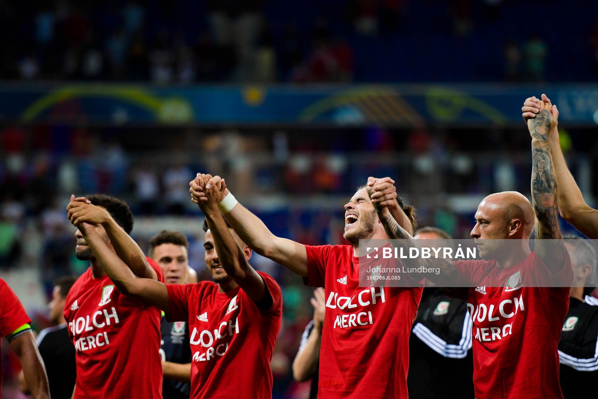 Wales Hal Robson-Kanu , Neil Taylor , Gareth Bale och James
