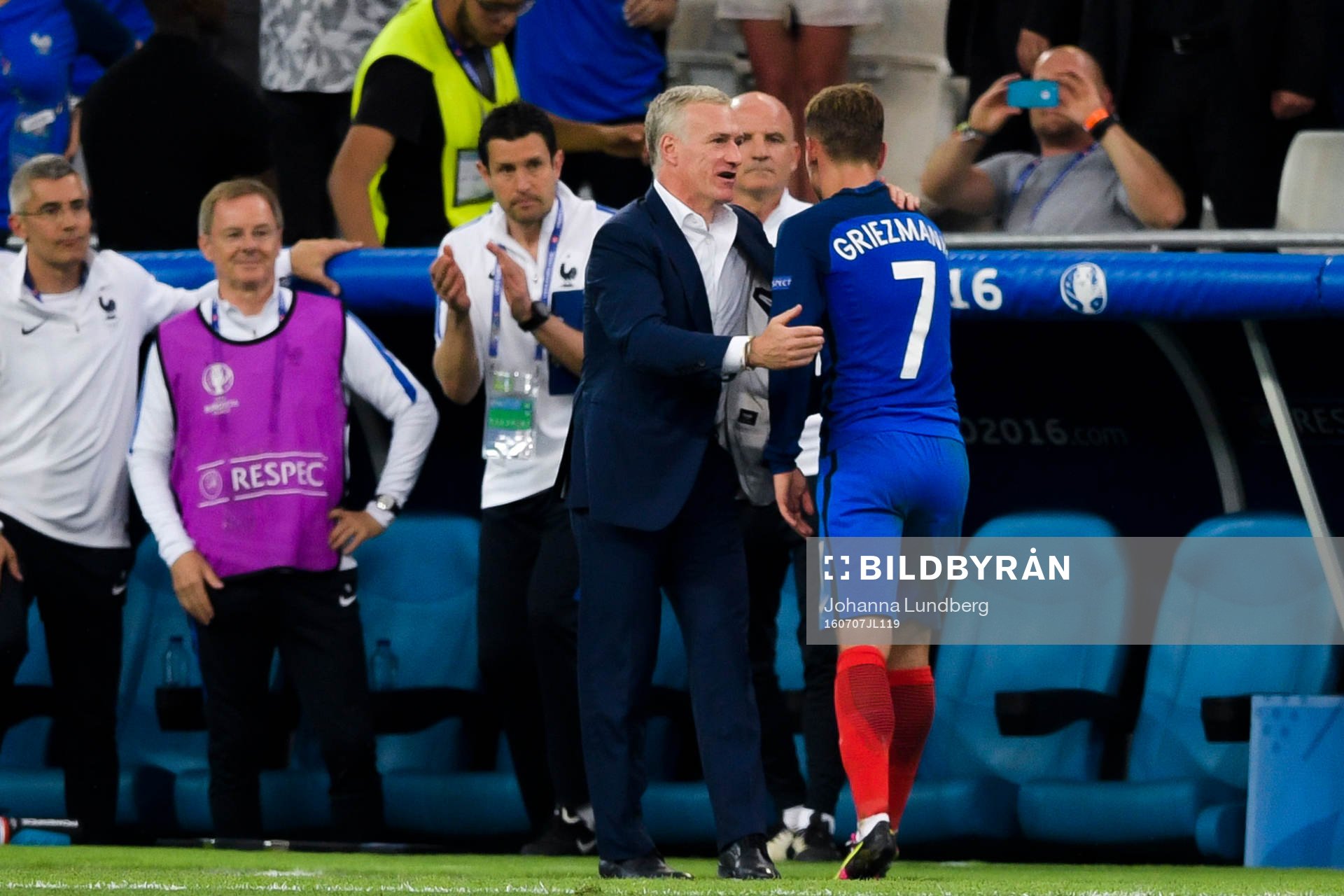 Frankrikes förbundskapten Didier Deschamps och Antoine