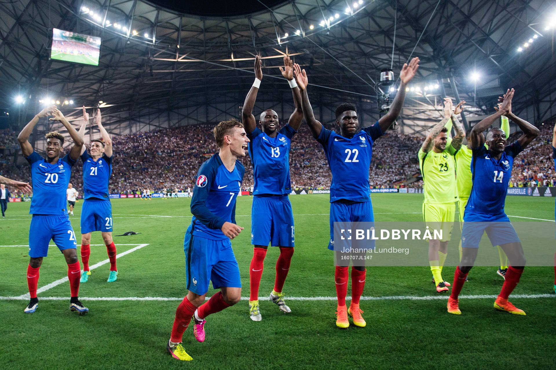 Frankrikes spelare med Antoine Griezmann längst fram