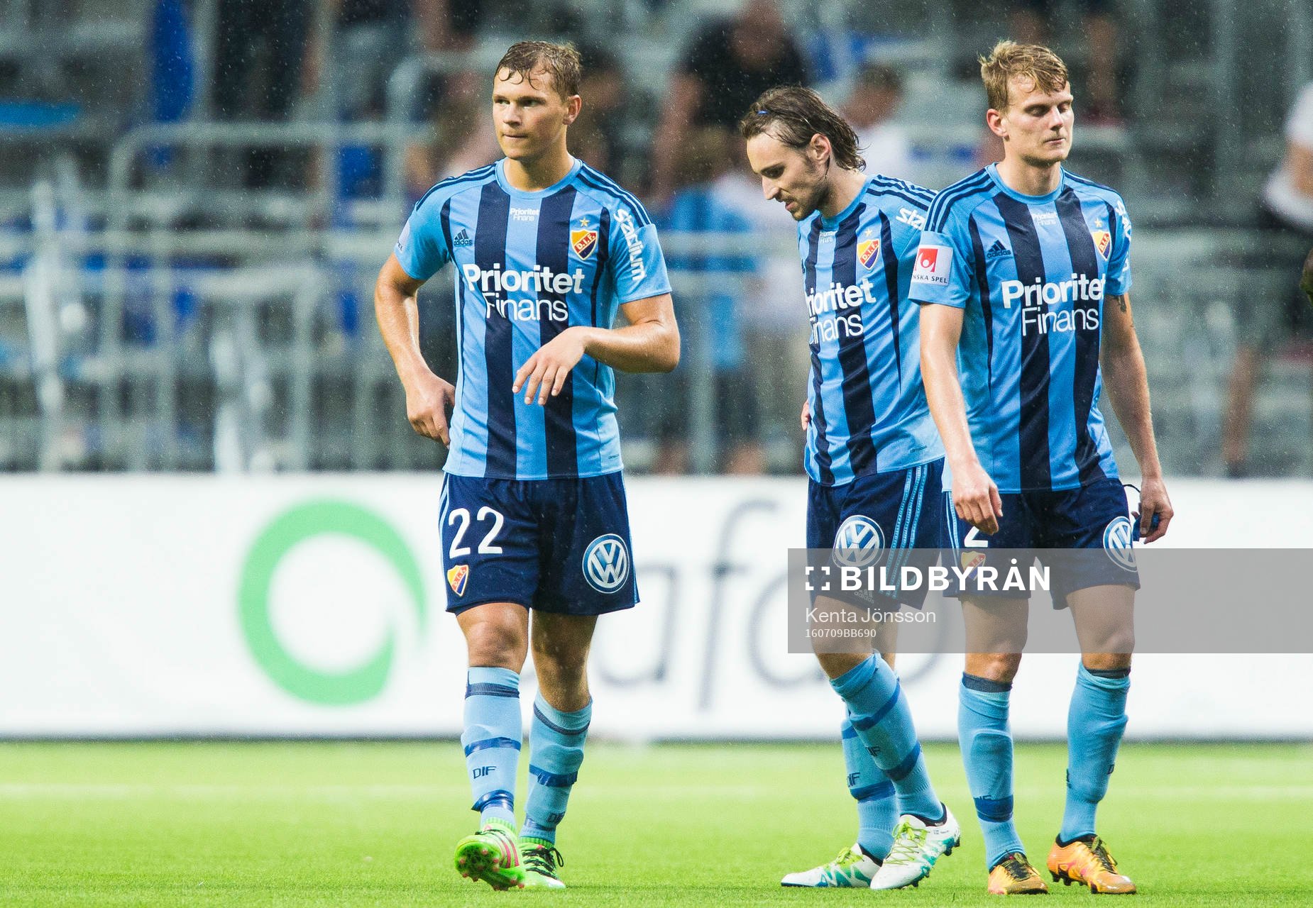 Djurgårdens Jesper Karlström , Kevin Walker och Tim