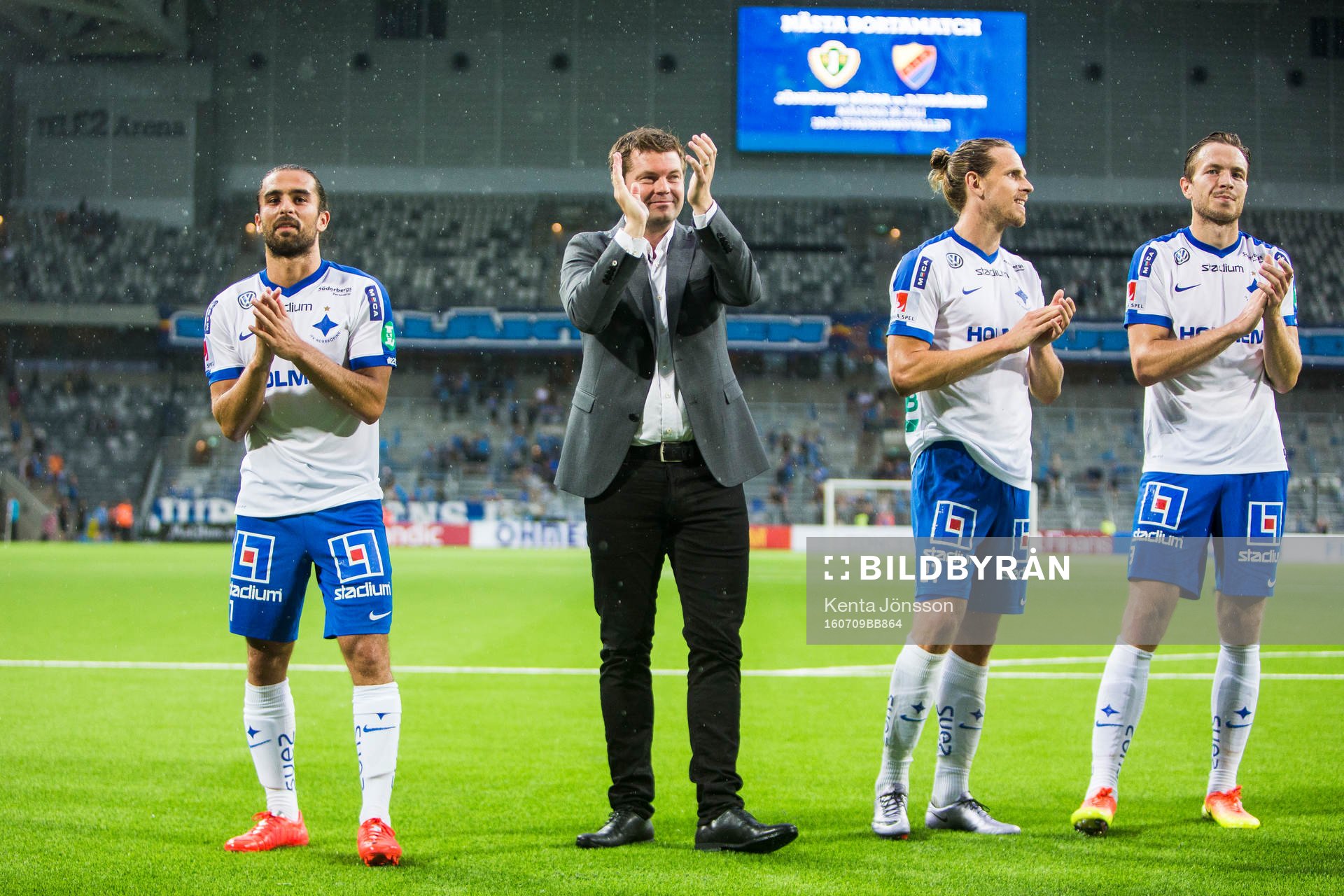 Norrköpings tränare Jens Gustafsson med Christopher Telo