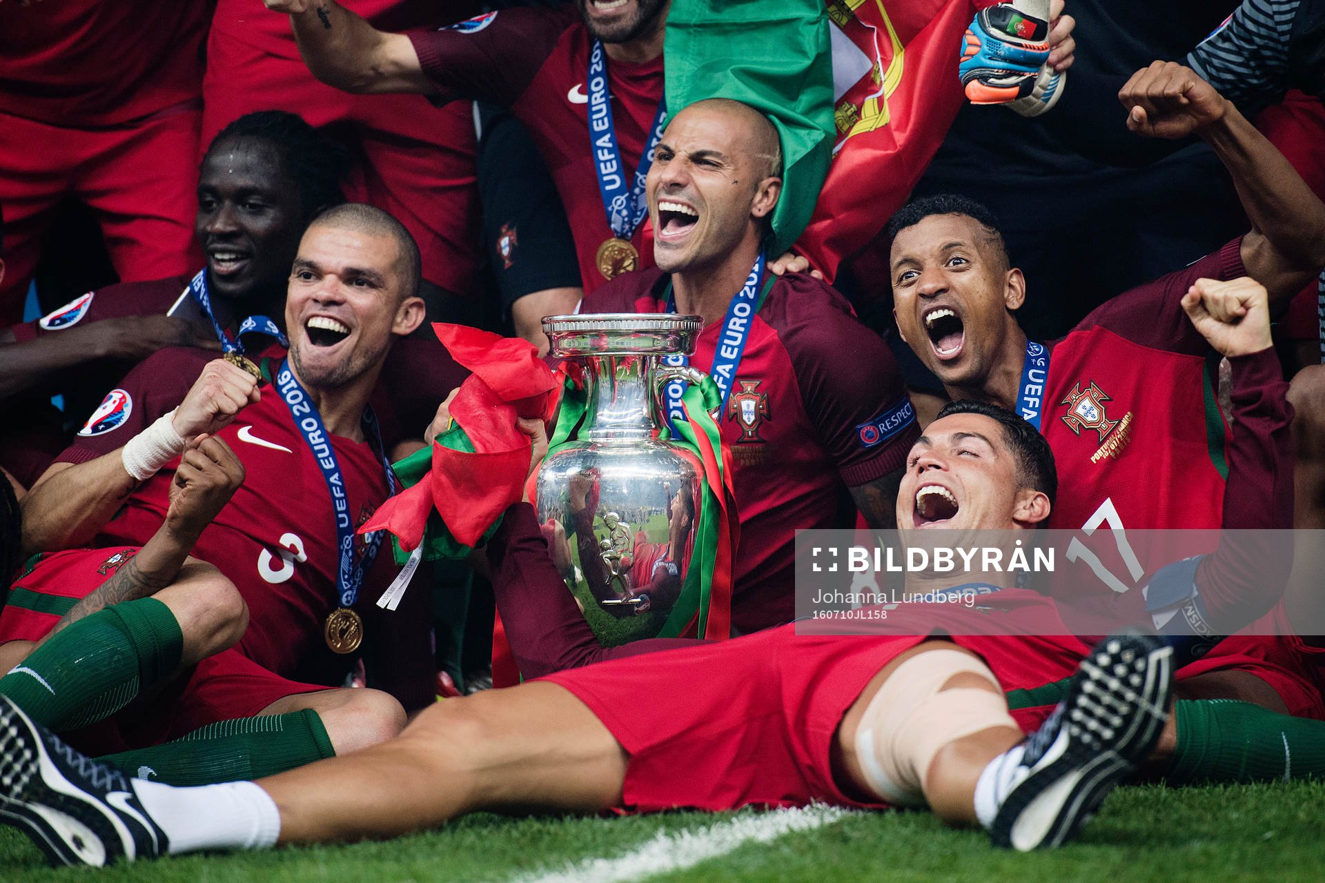 Portugals Pepe, Ricardo Quaresma, Nani och Cristiano