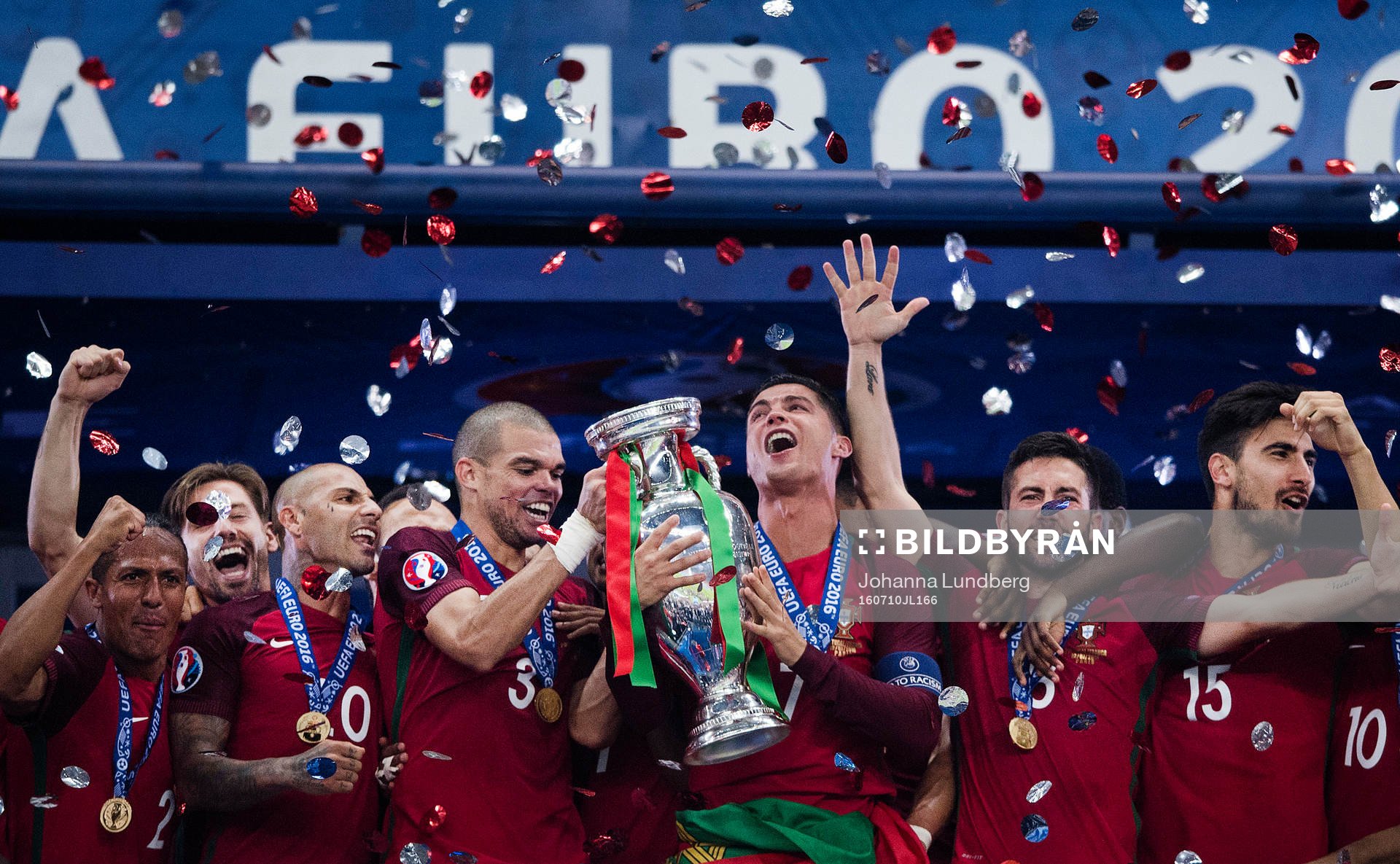 Portugals Pepe, Cristiano Ronaldo, Joao Moutinho och Andre