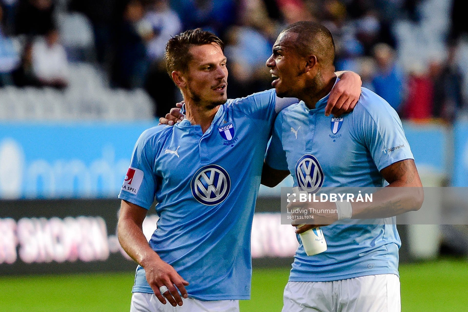 Malmö FFs Markus Rosenberg och Felipe Carvalho jublar