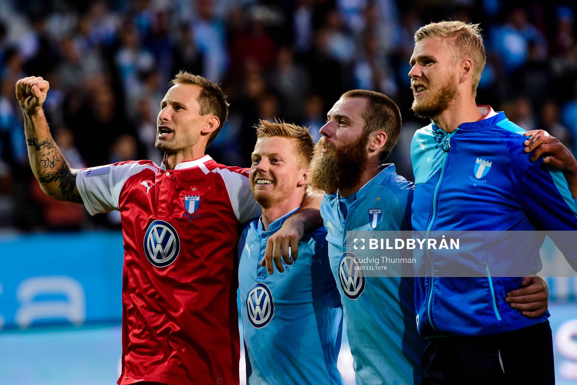 Malmö FFs målvakt Johan Wiland , Anders Christiansen , Jo