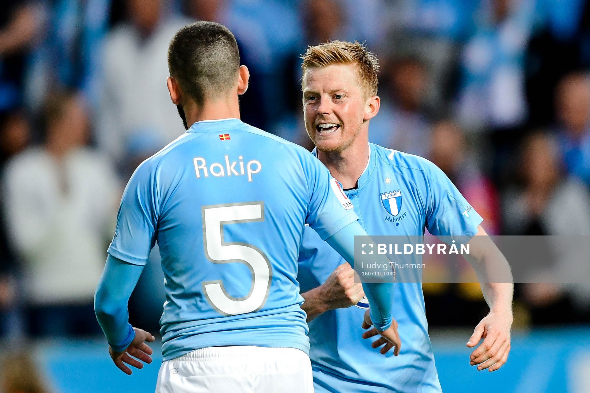 Malmö FFs Erdal Rakip  och Anders Christiansen  jublar