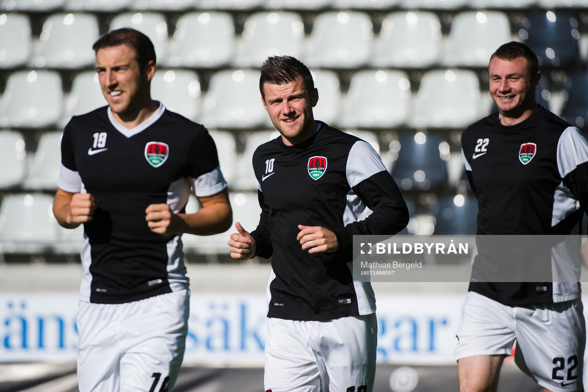 Cork Citys Karl Sheppard, Steven Beattie och Kenny Browne