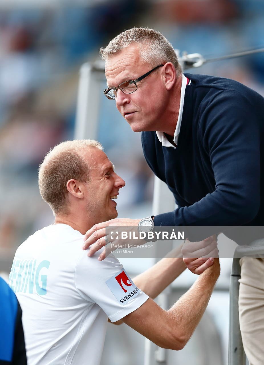 Norrköpings tidigare tränare Janne Andersson med Andreas