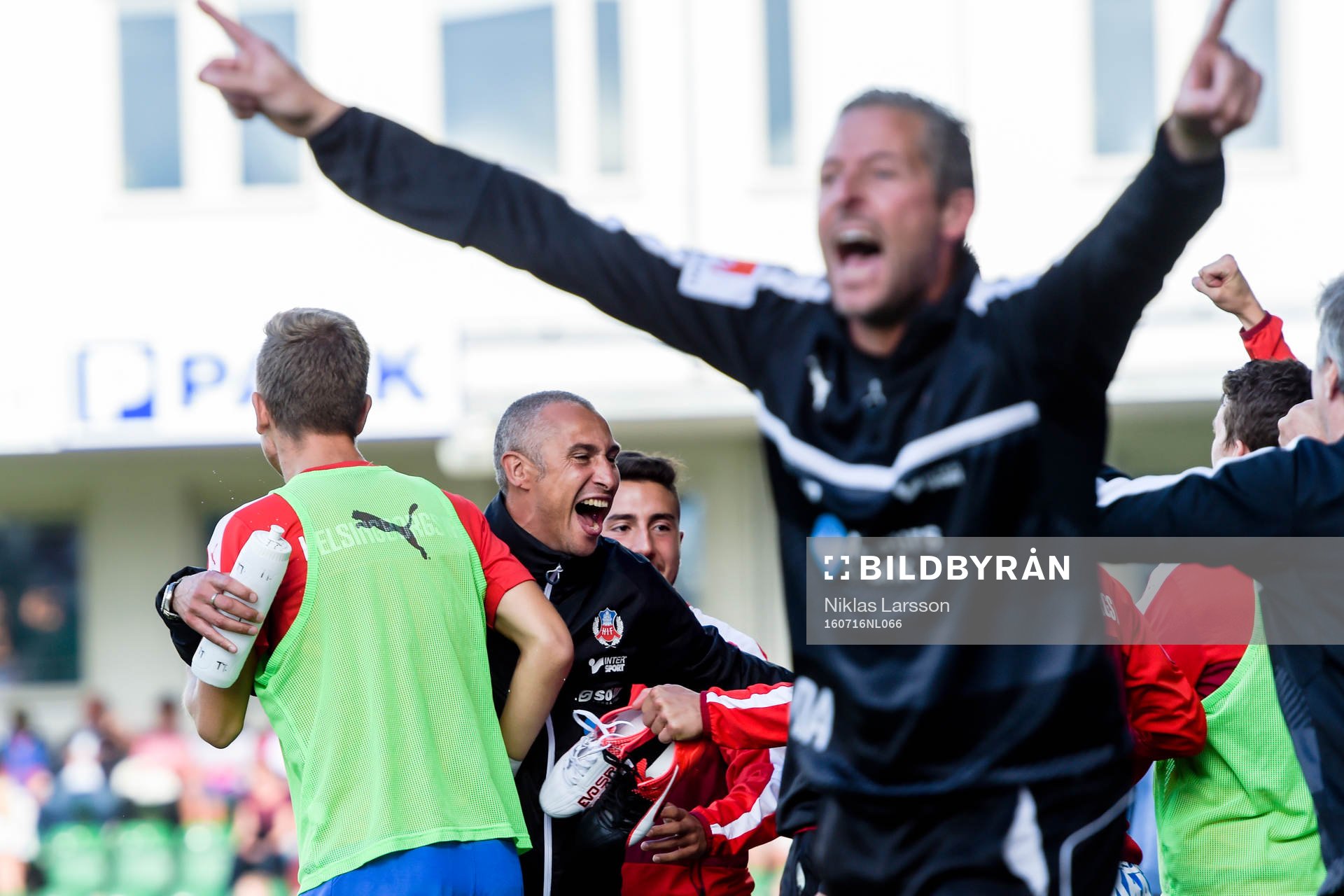 Helsingborgs manager Henrik Larsson jublar