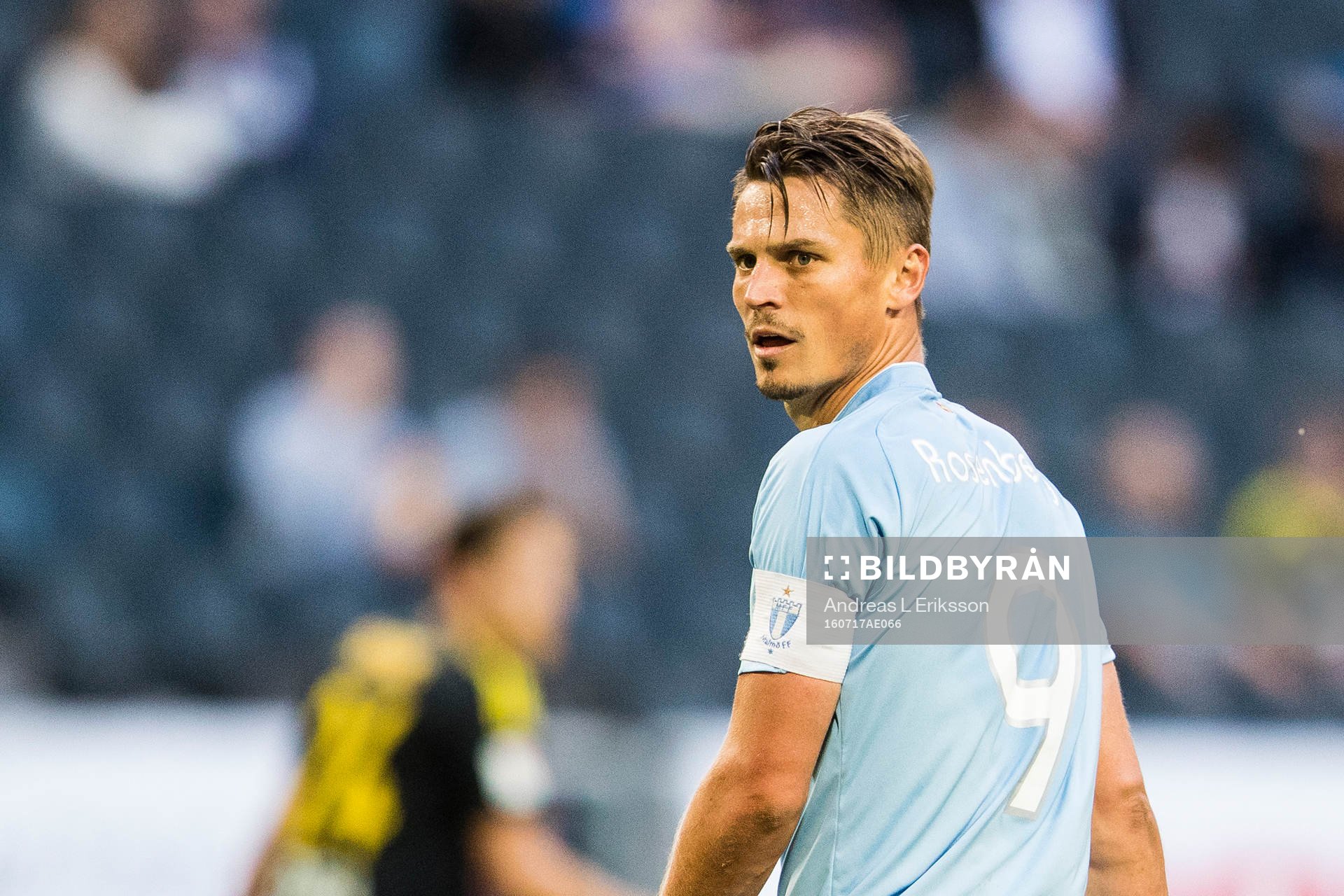 Malmö FFs Markus Rosenberg under fotbollsmatchen i Allsvenskan mellan AIK och Malmö FF den 17 juli 2016 i Stockholm. 