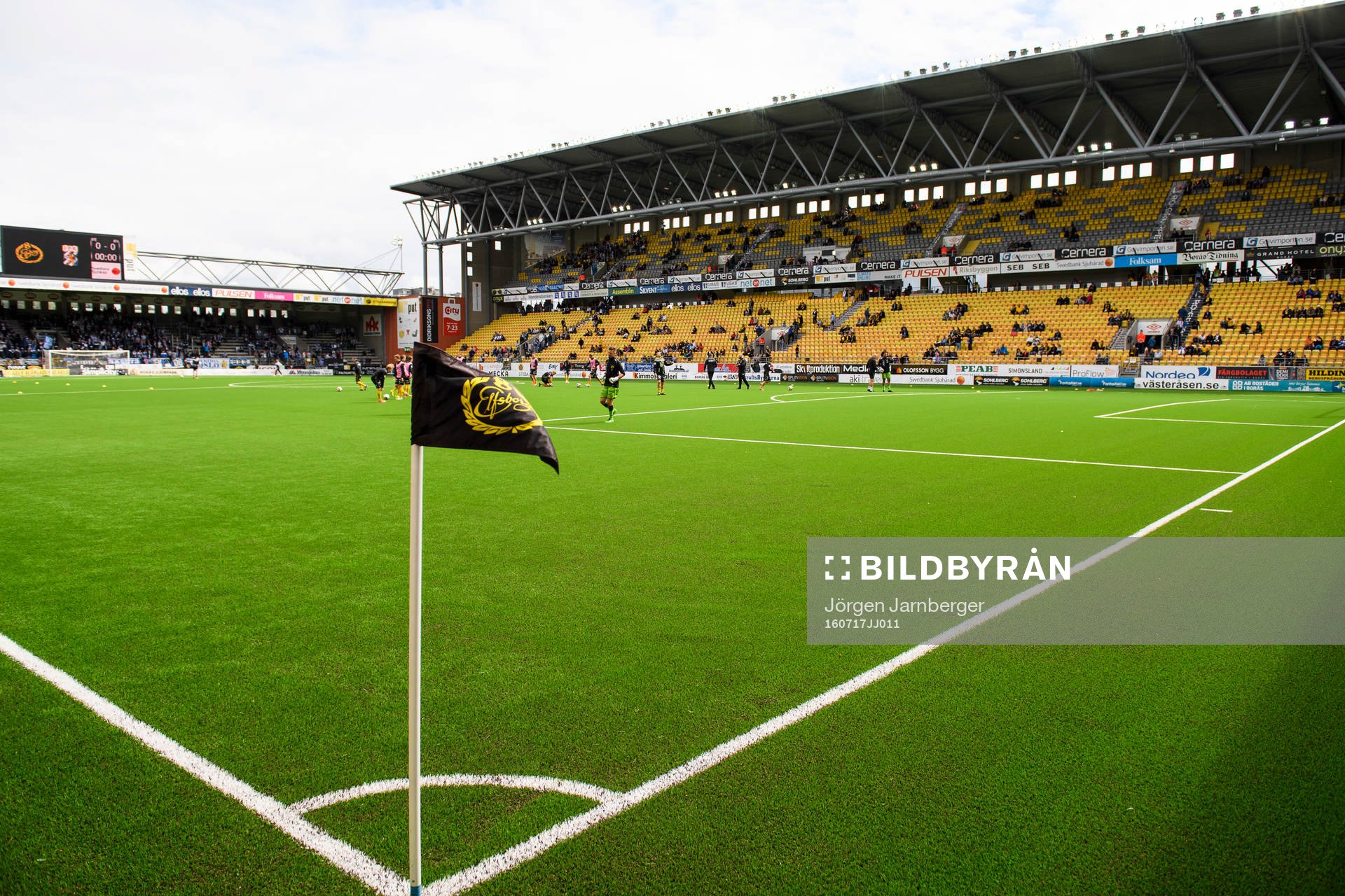 Interiör på Borås arena innan fotbollsmatchen i