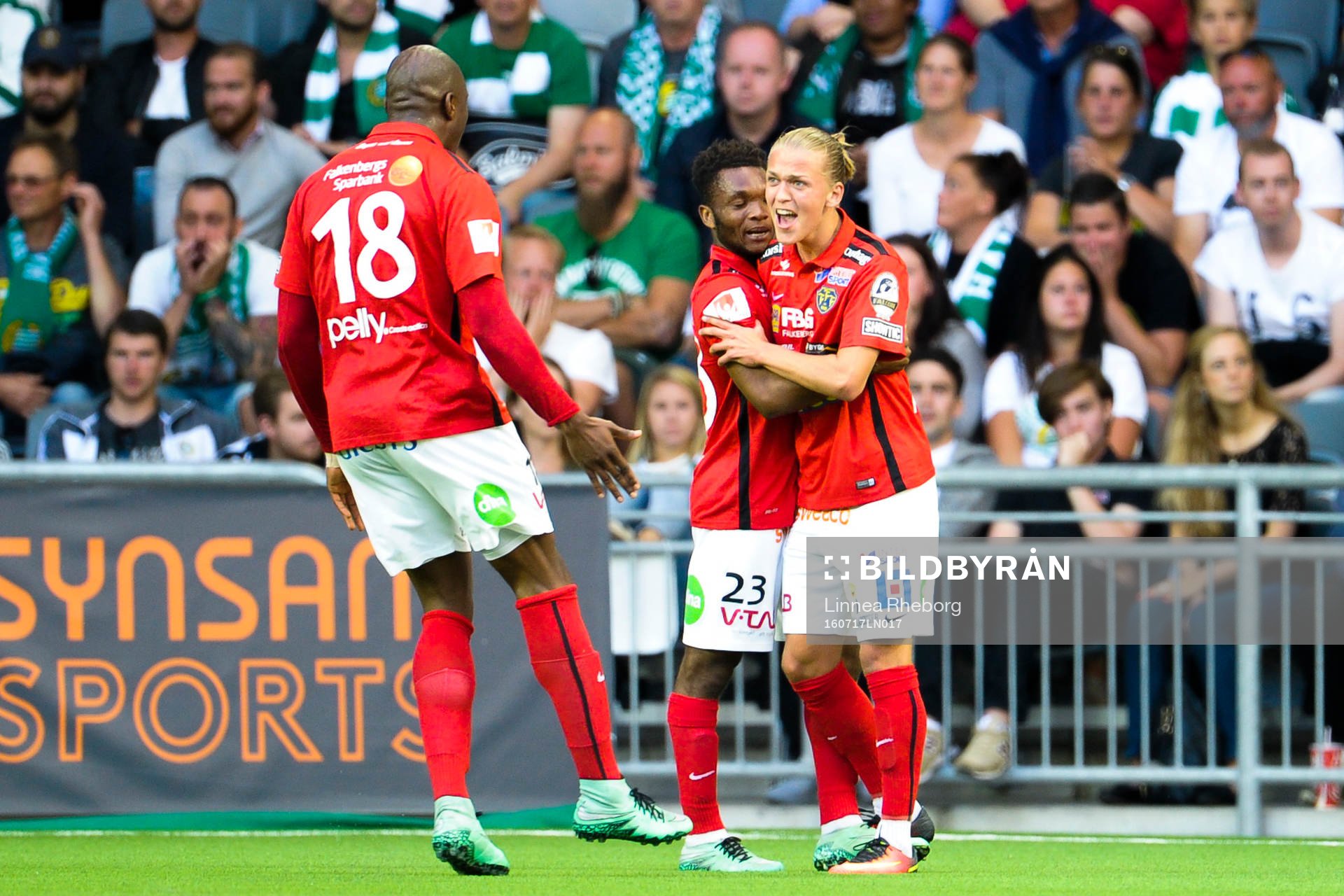 Falkenbergs Hakeem Araba , Enock Kwakwa och Jesper Karlsson