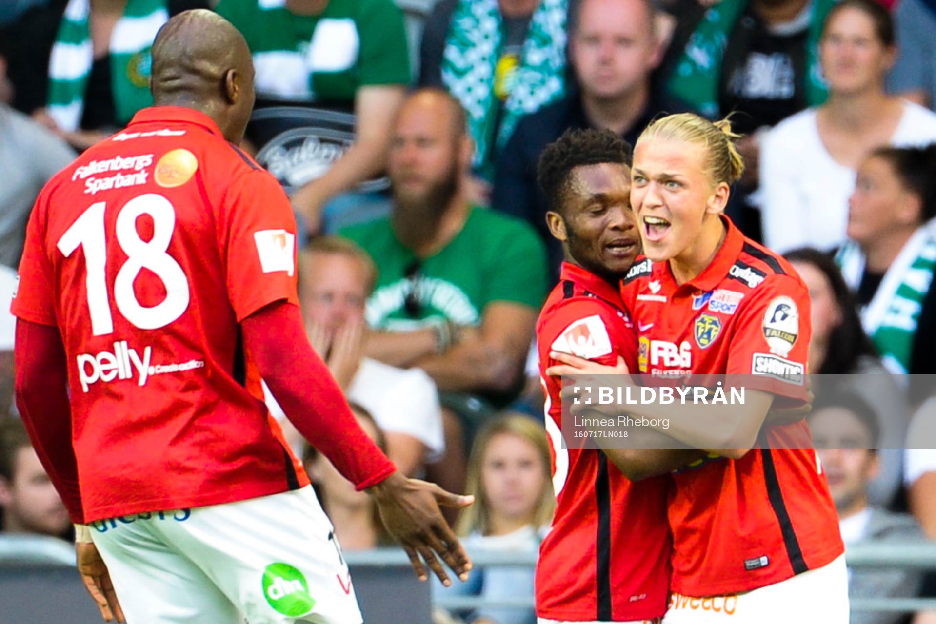 Falkenbergs Hakeem Araba , Enock Kwakwa och Jesper Karlsson
