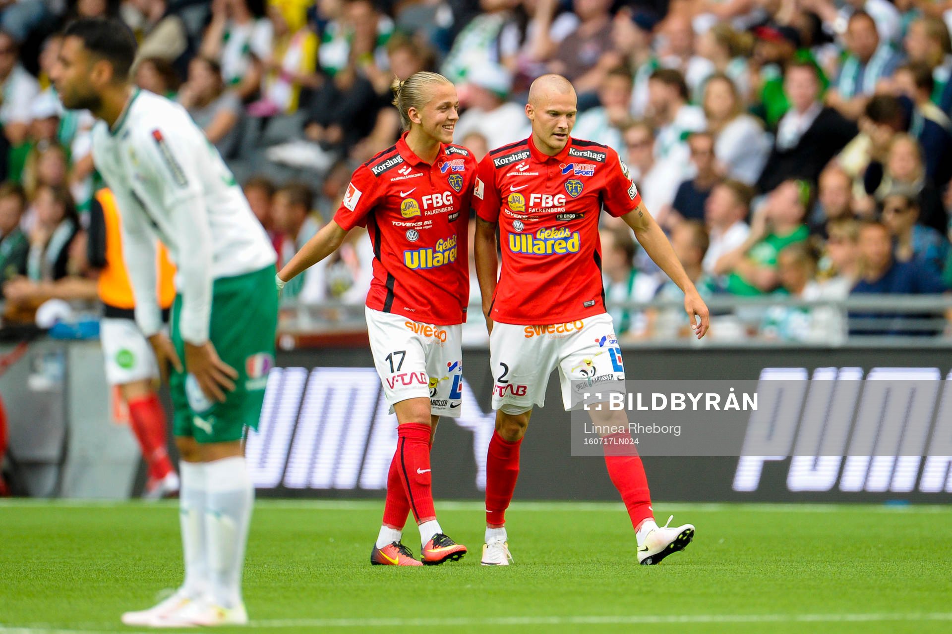Falkenbergs spelare Jesper Karlsson och Rasmus Sjöstedt