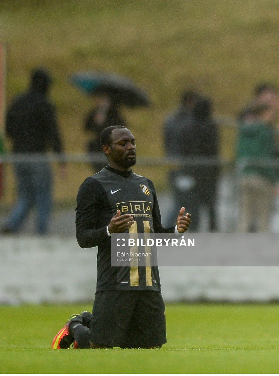 21 July 2016; John Owoeri of BK Hacken praying