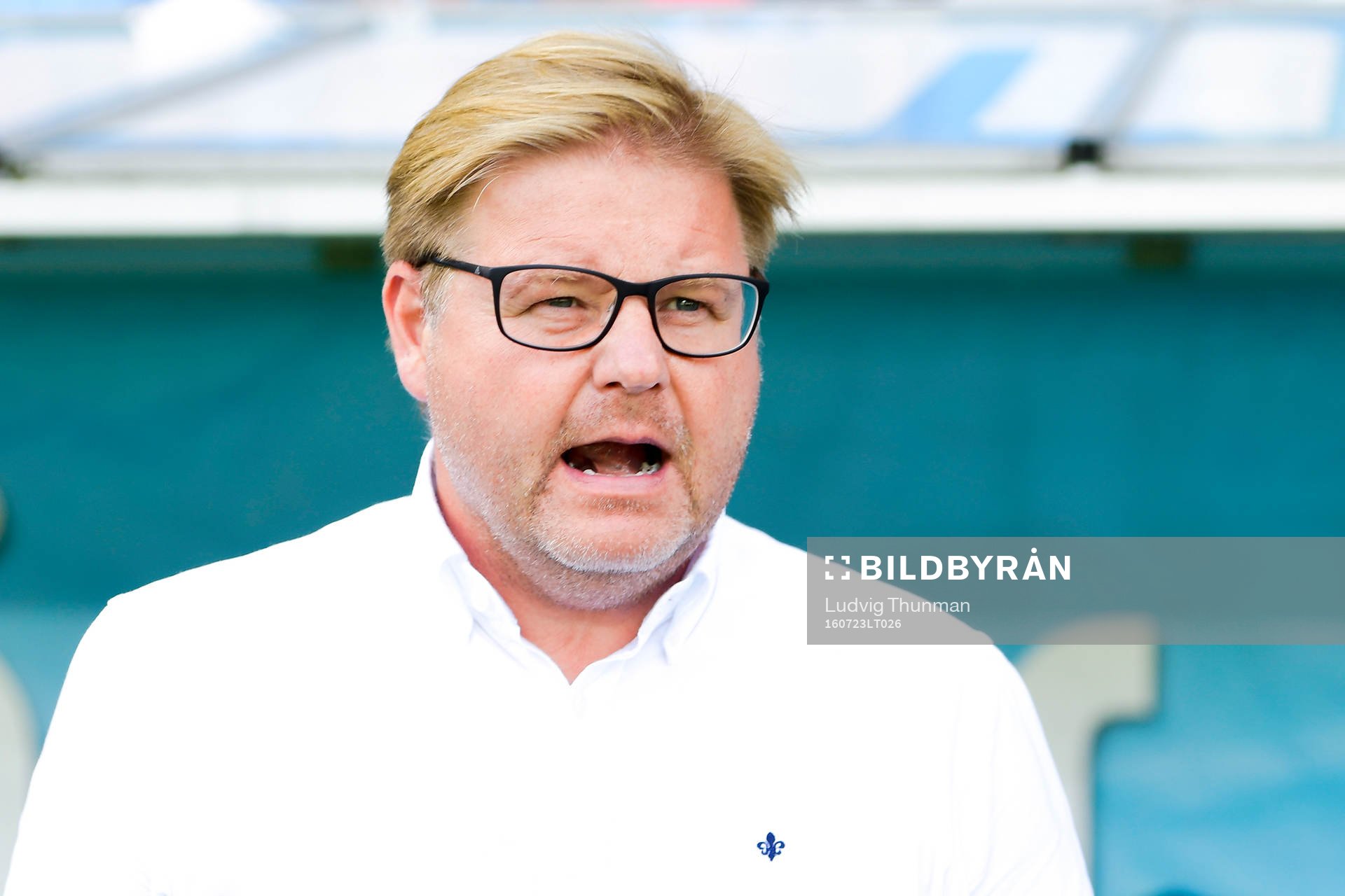 Kalmars tränare Peter Swärdh före fotbollsmatchen i