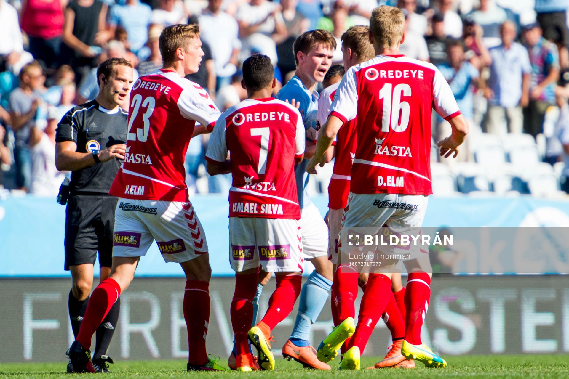 Kalmars Viktor Elm, Ismael Silva Lima och Rasmus Elm i
