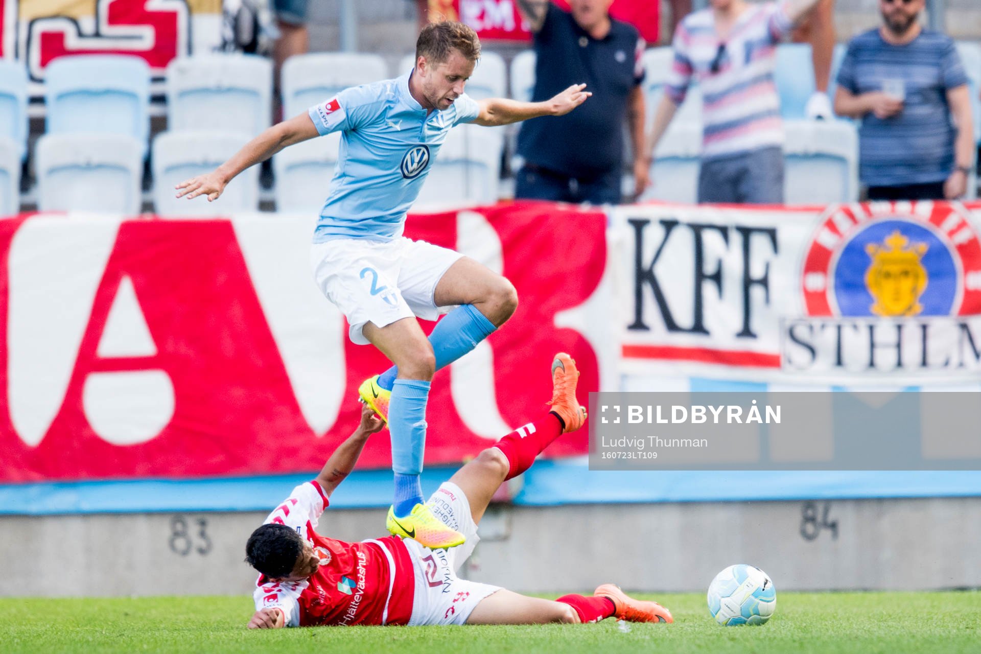 Malmö FFs Kari Arnason och Kalmars Romário Pereira Sipião