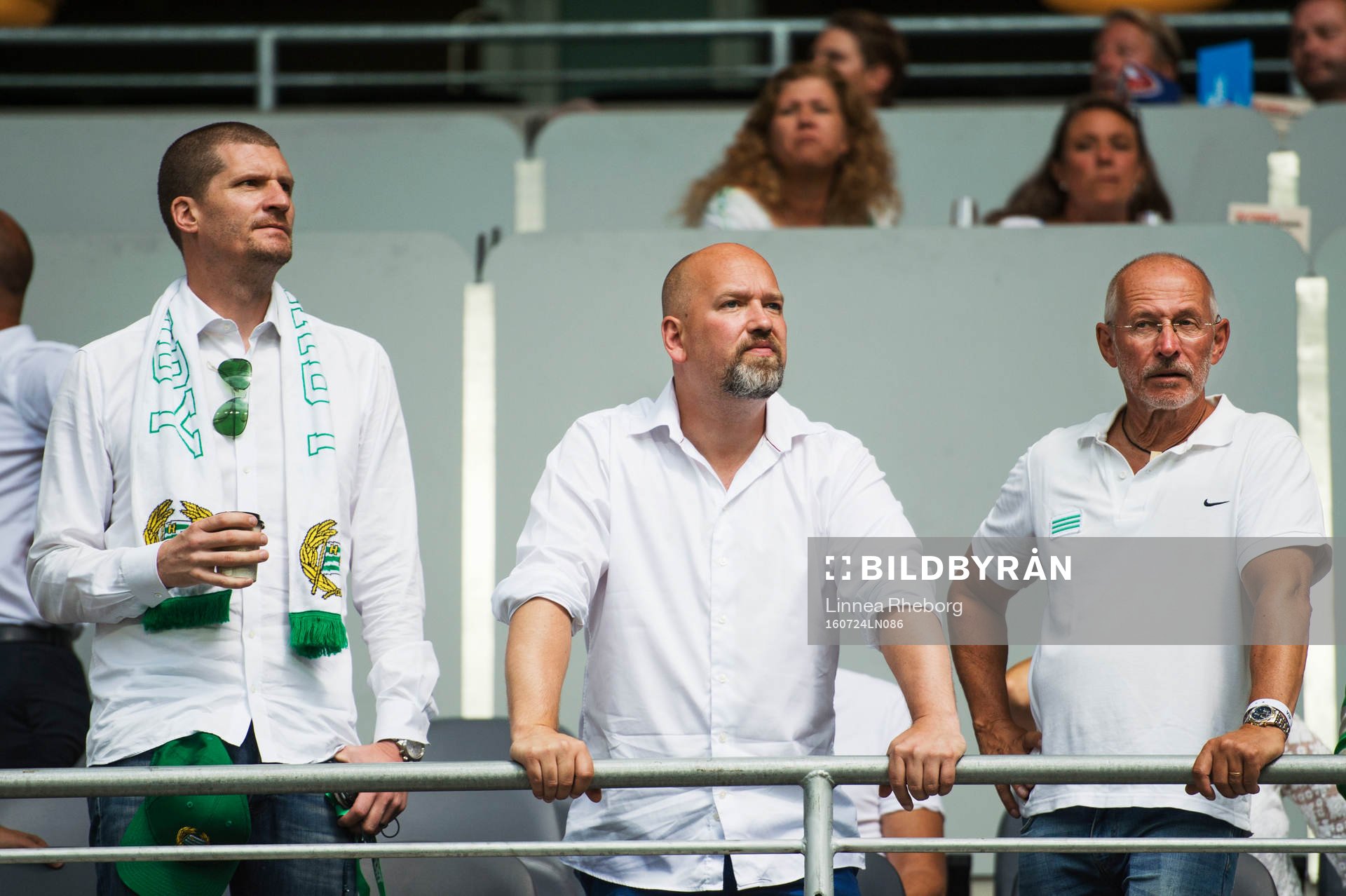 Hammarby Fotboll och Hammarby IF FF:s ordförande Richard von Yxkull och Hammarby Fotbolls VD Henrik Kindlund innan fotbollsmatchen i Allsvenskan mellan Hammarby och AIK den 24 juli 2016 i Stockholm. 